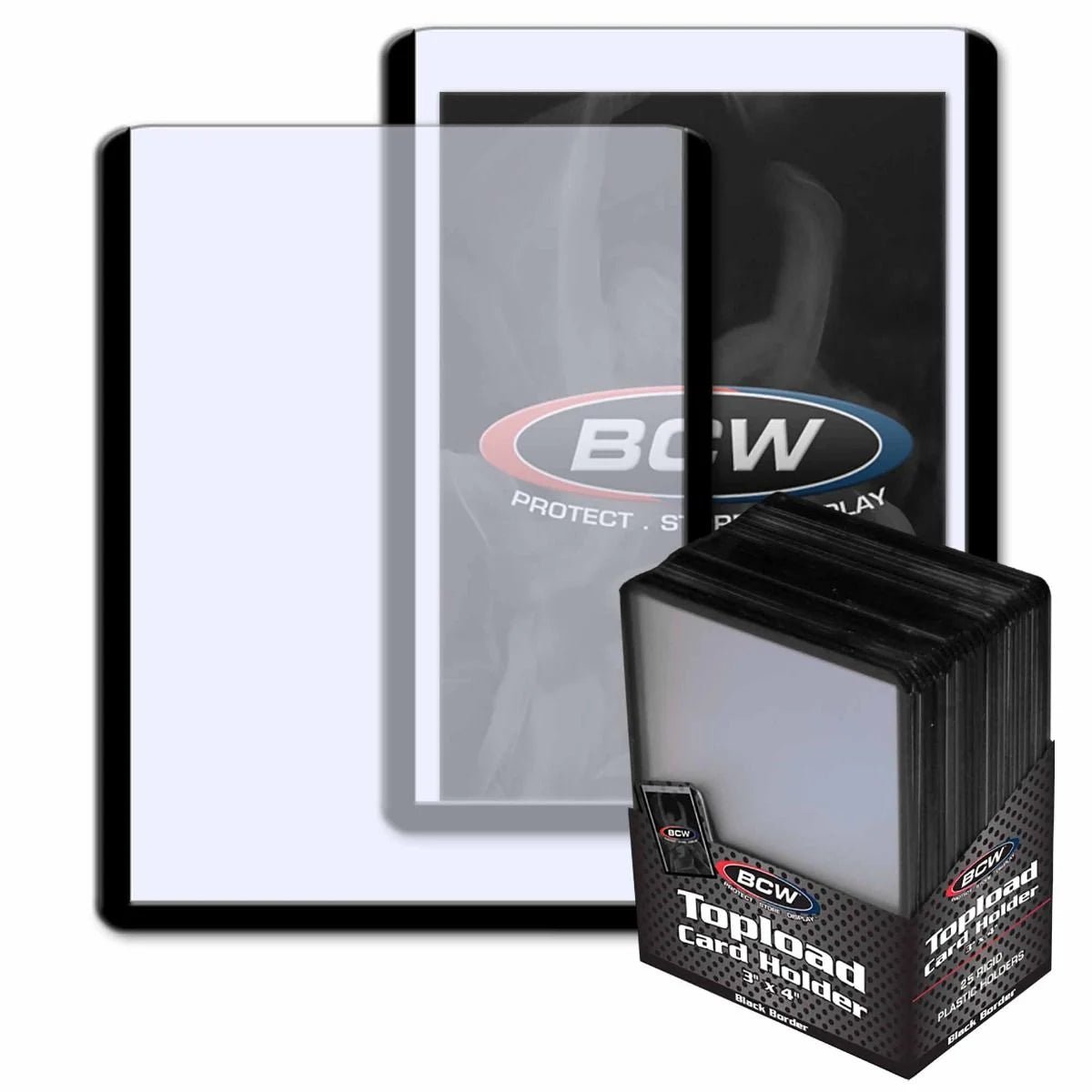 3x4 Topload Permium Card Holder, Black Border - BCW - 1