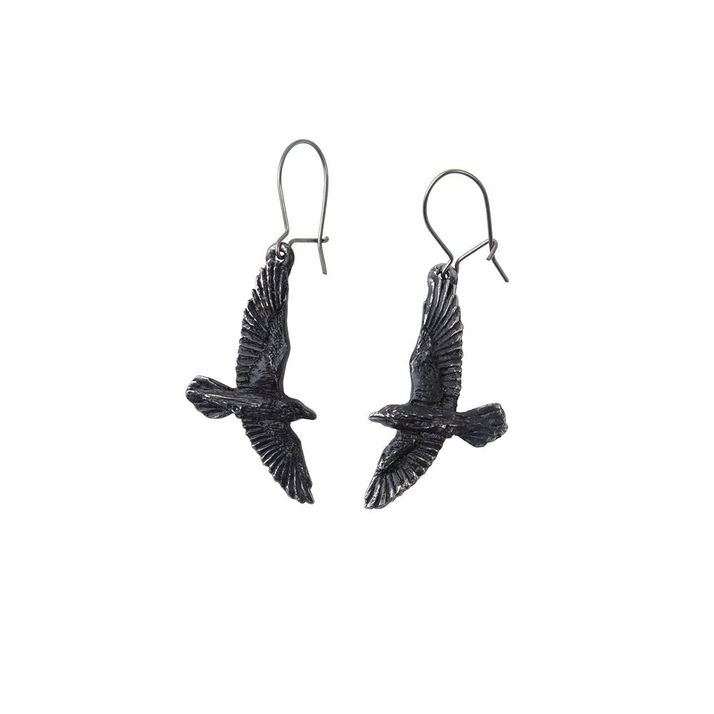 Black Raven Earrings - Alchemy of England - 1