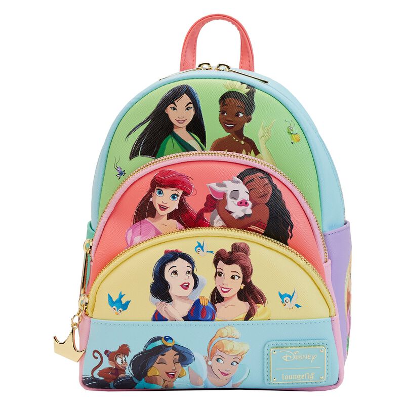 Disney Princess Triple Pocket Mini Backpack - Loungefly - 1