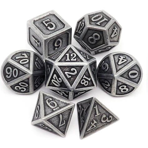 Metal Dice Set - Antique Iron - Haxtec - 1
