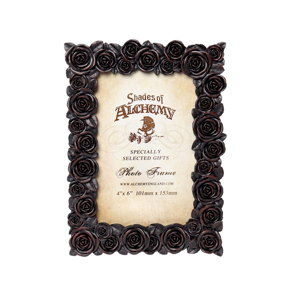 Rose Photo Frame (6x4") Black - Alchemy of England - 1