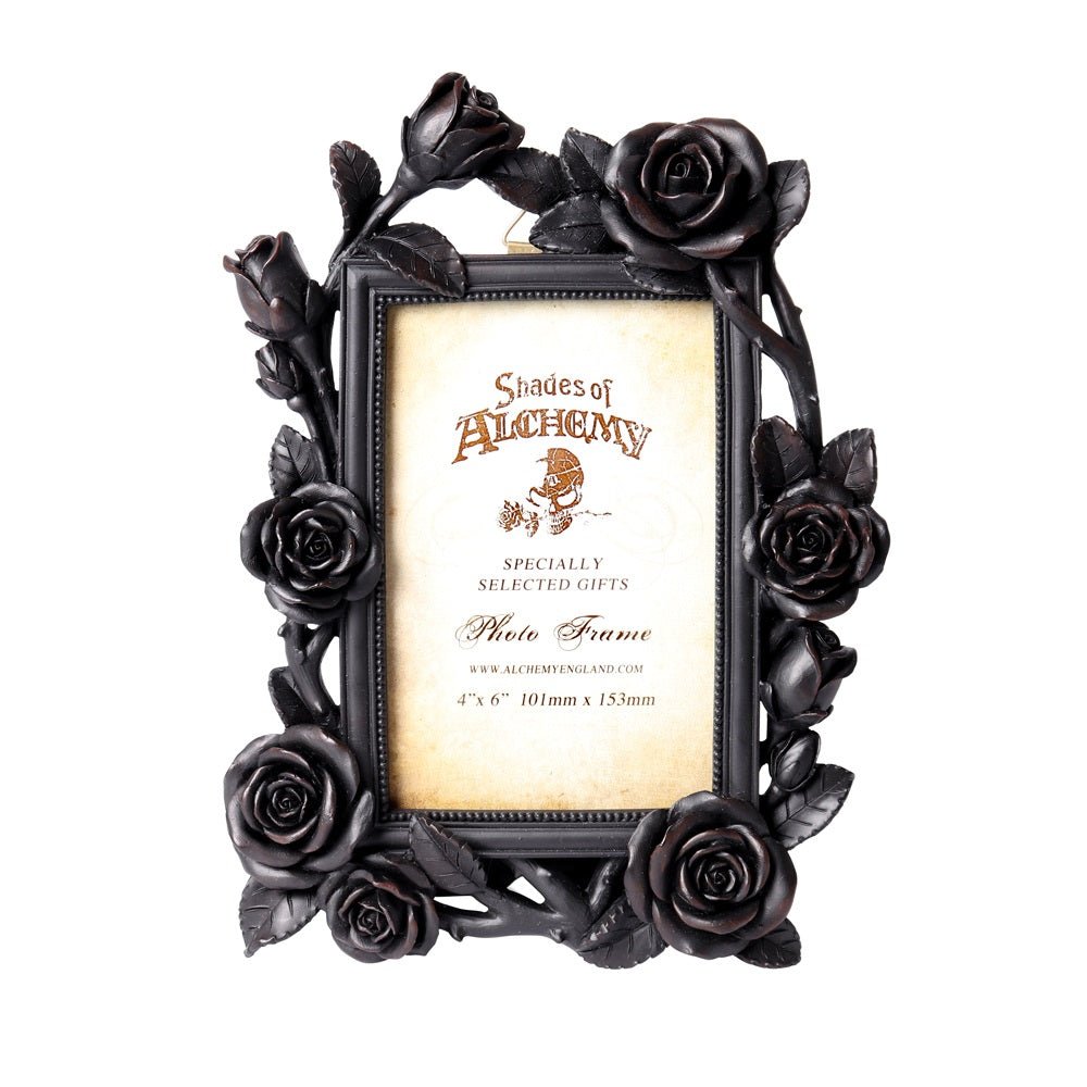 Rose & Vine Photo Frame (6x4") Black - Alchemy of England - 1