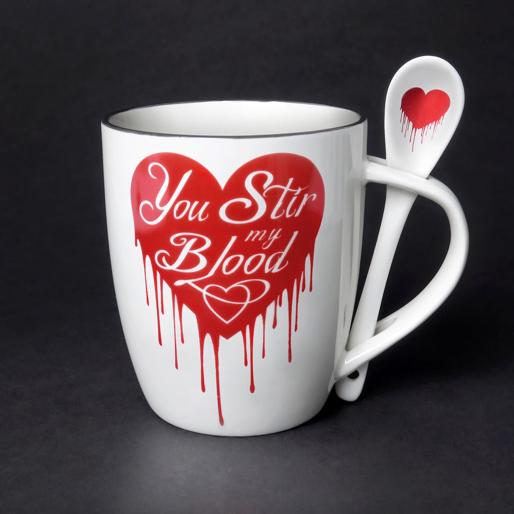 You Stir My Blood Mug Tea Cup and Spoon - Alchemy of England - 1