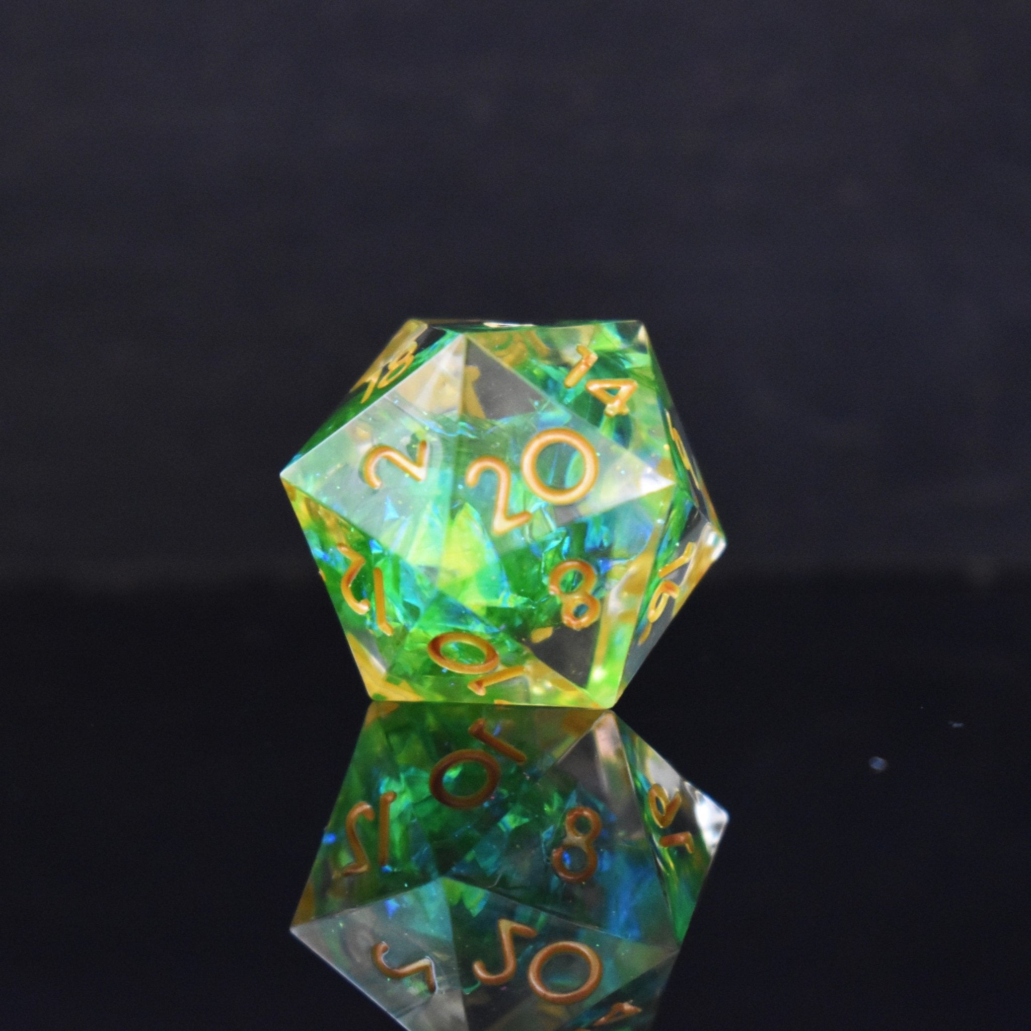 Acid Arrow Sharp - Edged Resin Dice Set - Misty Mountain Gaming - 3