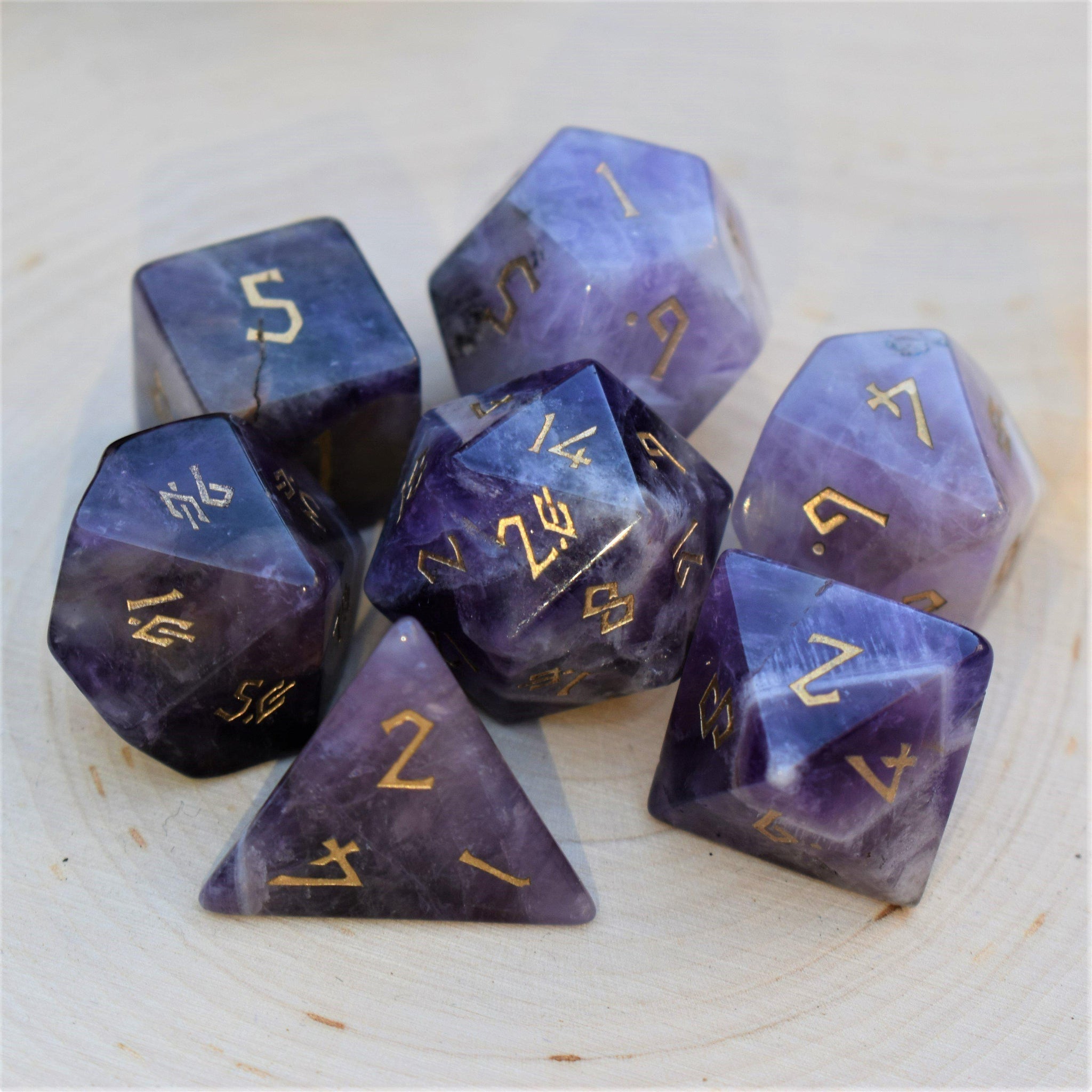 Amethyst Stone Dice Set - Misty Mountain Gaming - 2