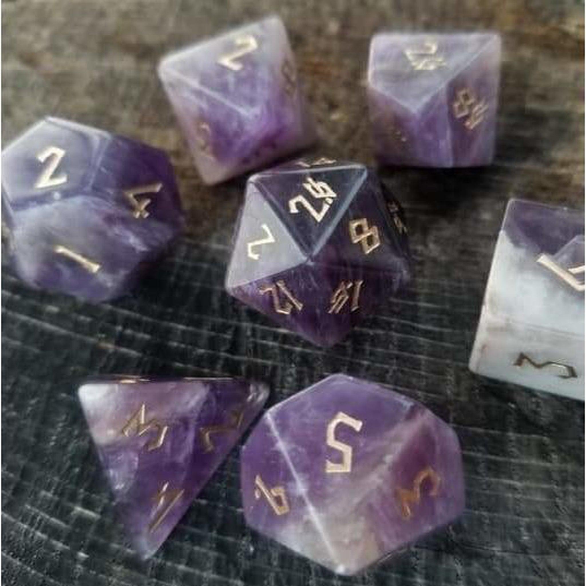 Amethyst Stone Dice Set - Misty Mountain Gaming - 3