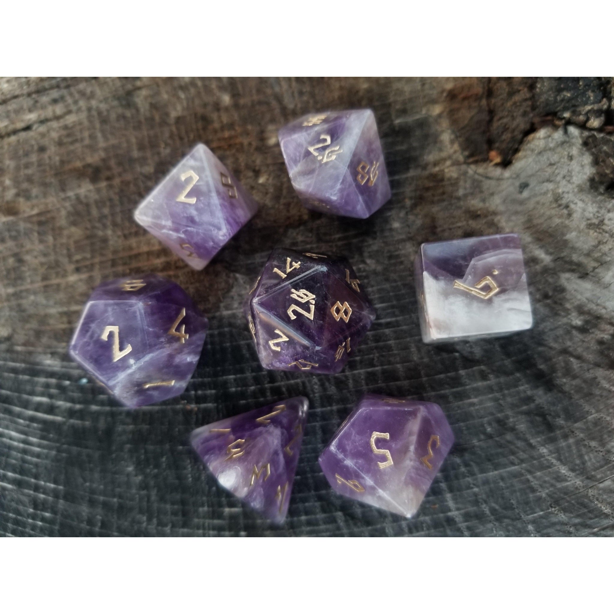 Amethyst Stone Dice Set - Misty Mountain Gaming - 4