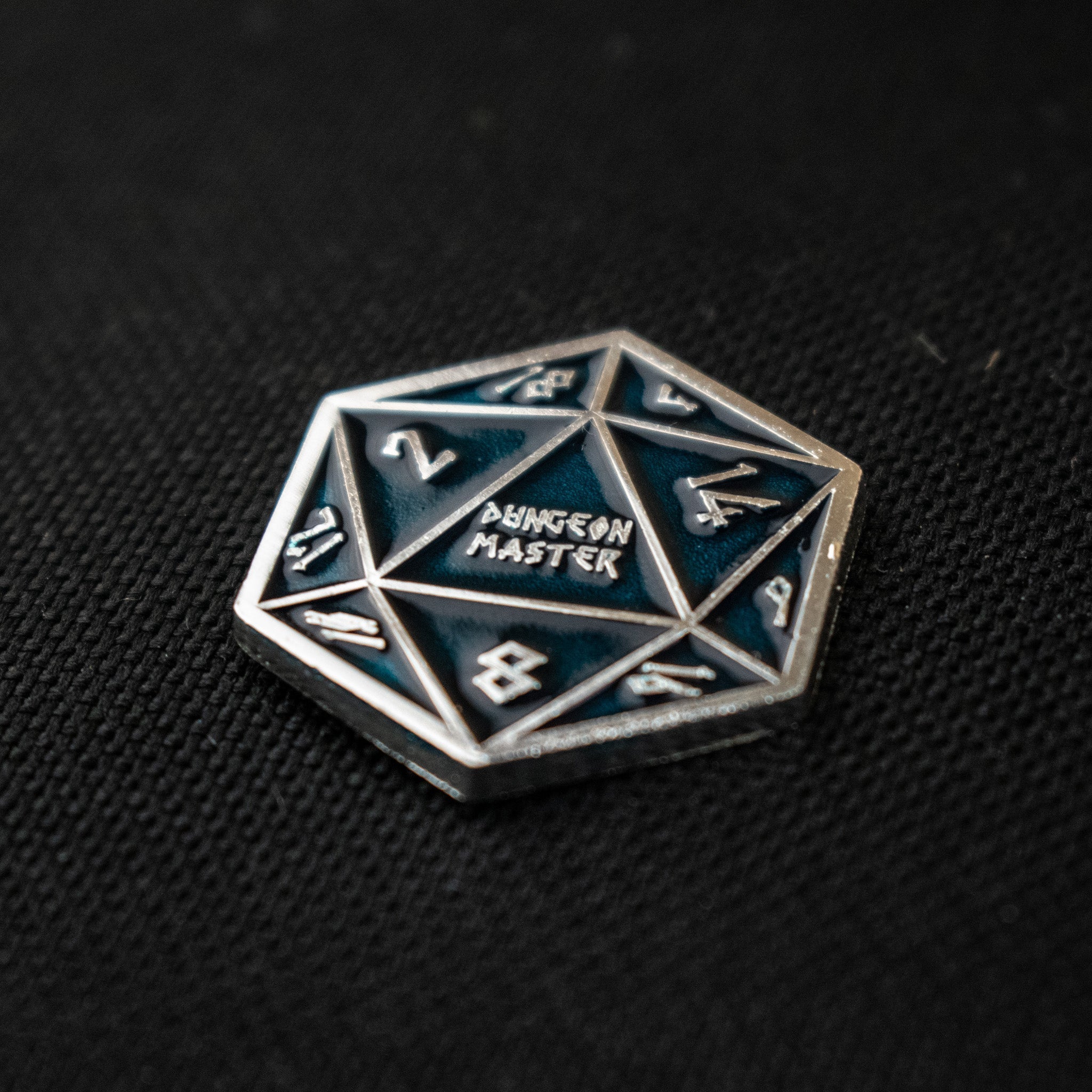 Aqua and Silver D20 Pin - Misty Mountain Gaming - 5