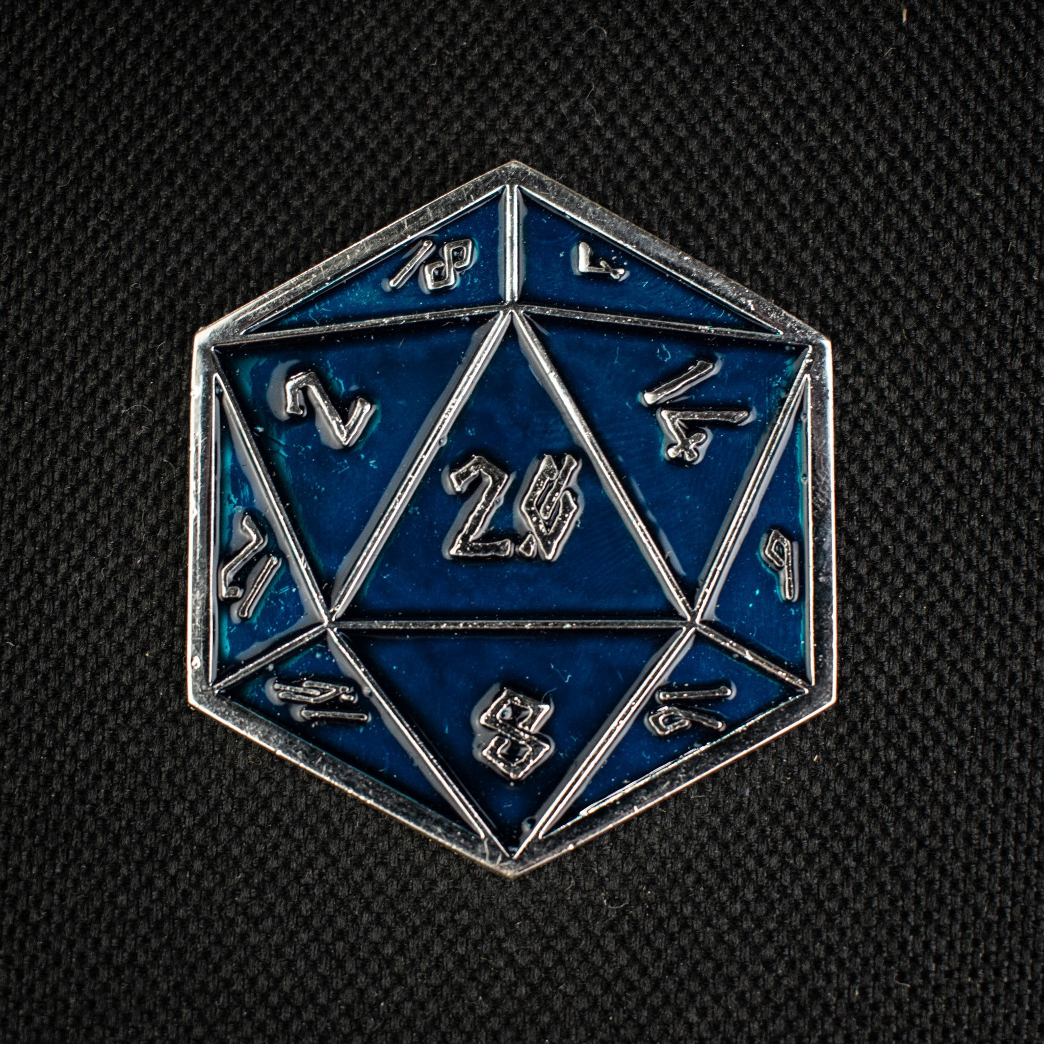 Aqua and Silver D20 Pin - Misty Mountain Gaming - 2