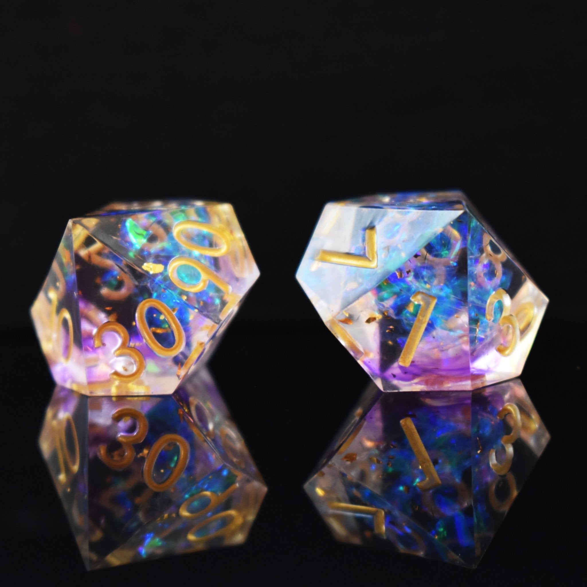 Astral Projection Sharp - Edged Resin Dice Set - Misty Mountain Gaming - 3