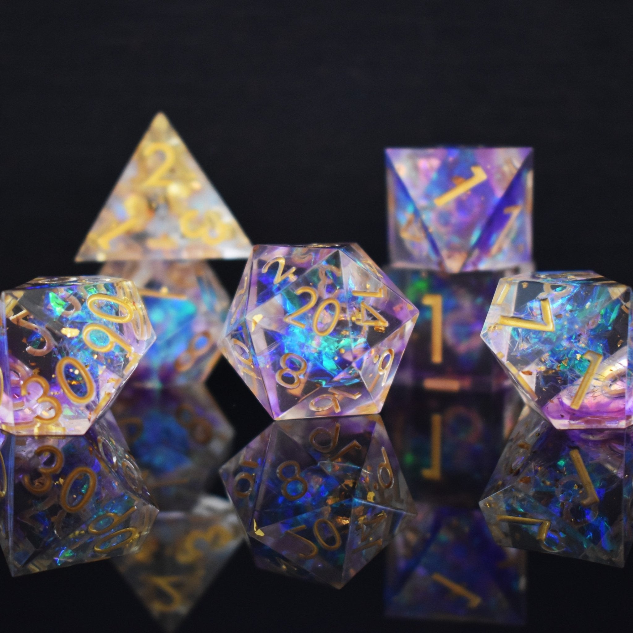 Astral Projection Sharp - Edged Resin Dice Set - Misty Mountain Gaming - 5