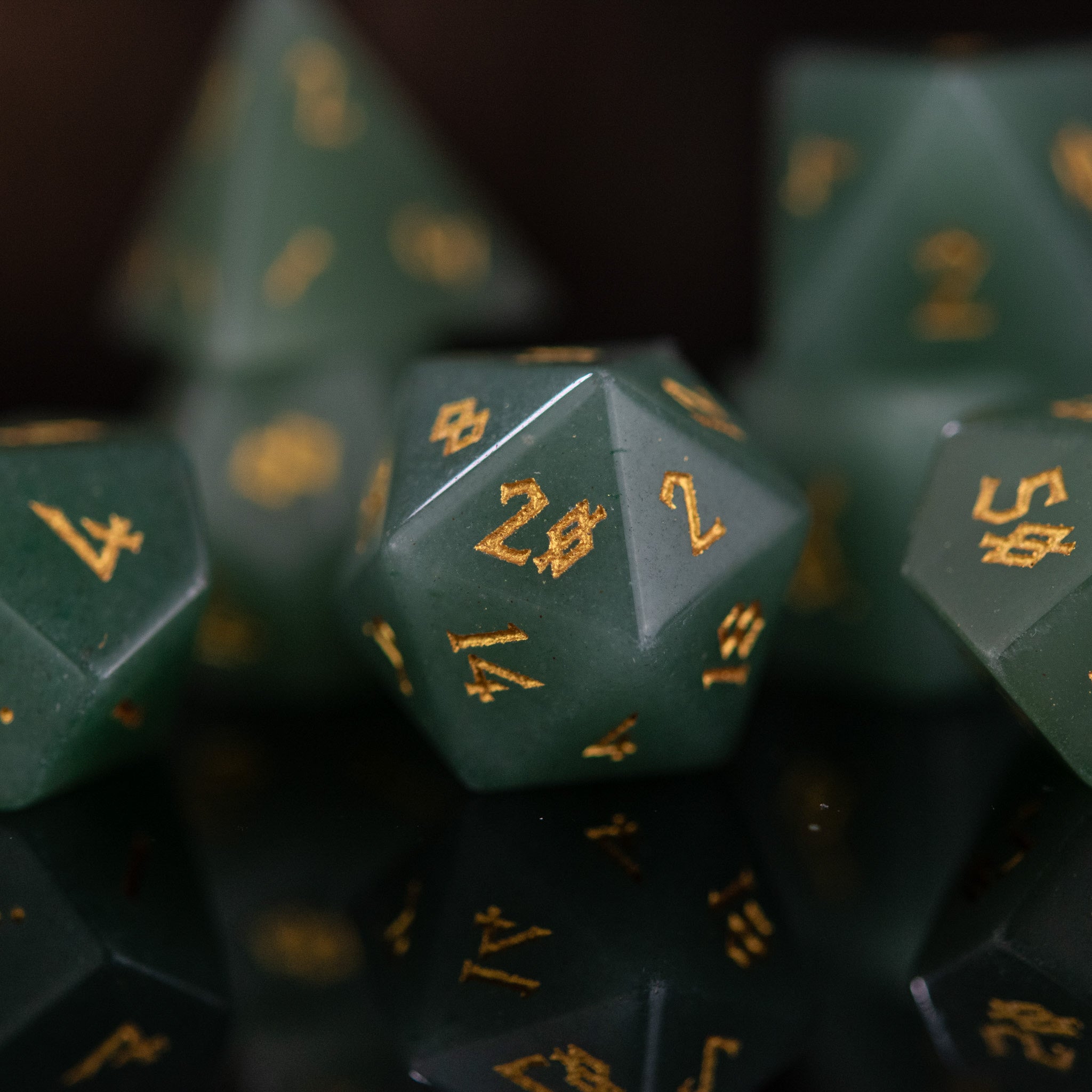 Aventurine Stone Dice Set - Misty Mountain Gaming - 2