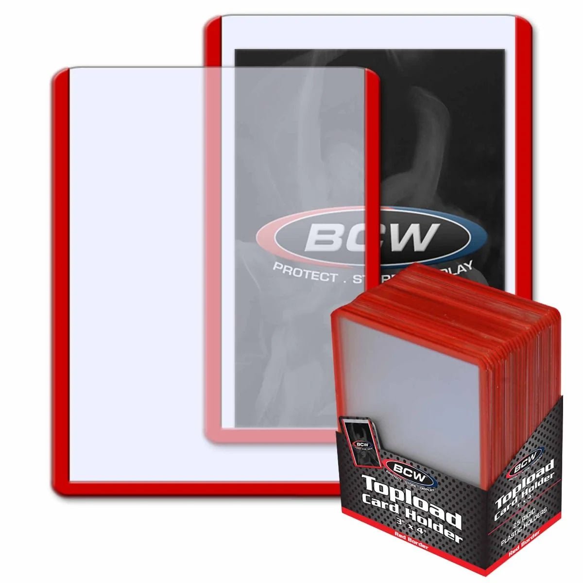 BCW 3x4 Topload Permium Card Holder, Red Border - BCW - 1