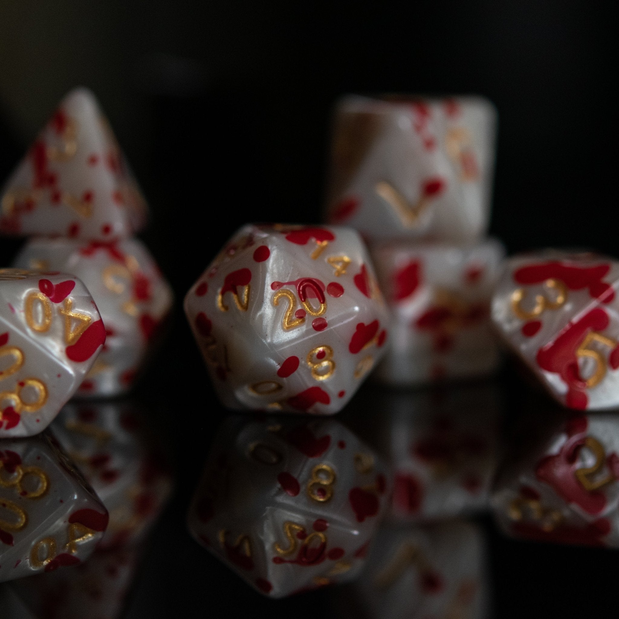 Blood Pearls Acrylic Dice Set - Misty Mountain Gaming - 2