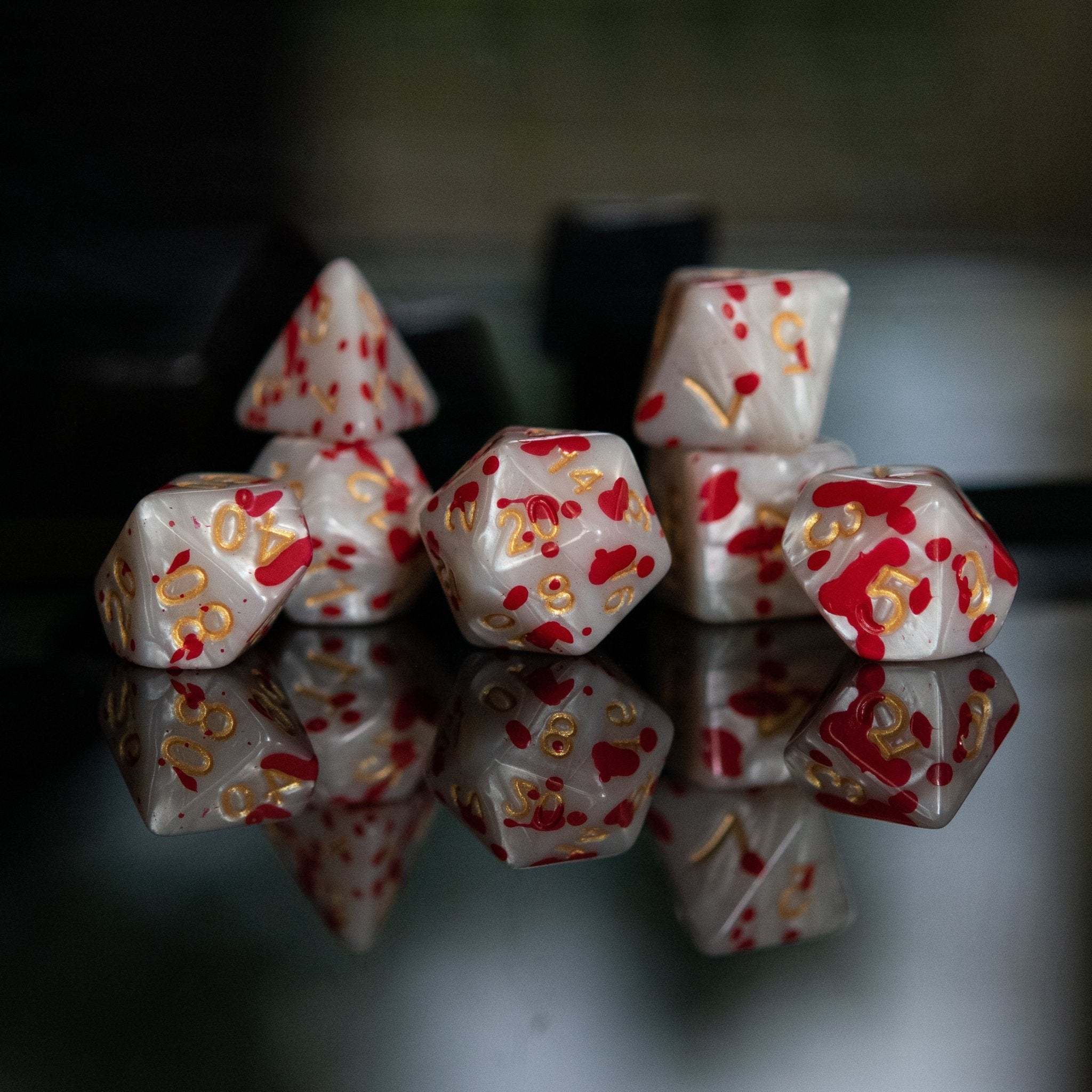 Blood Pearls Acrylic Dice Set - Misty Mountain Gaming - 3