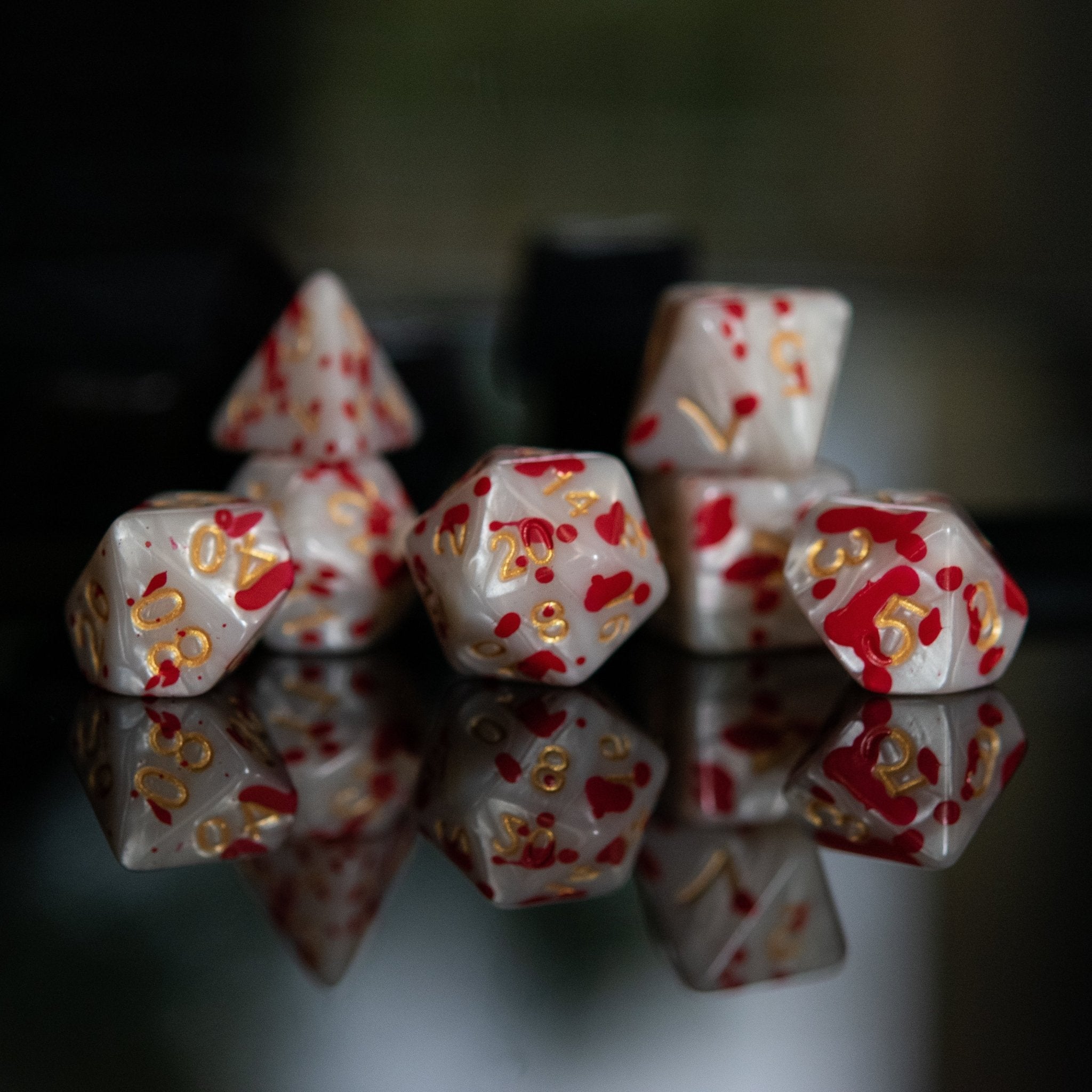 Blood Pearls Acrylic Dice Set - Misty Mountain Gaming - 4