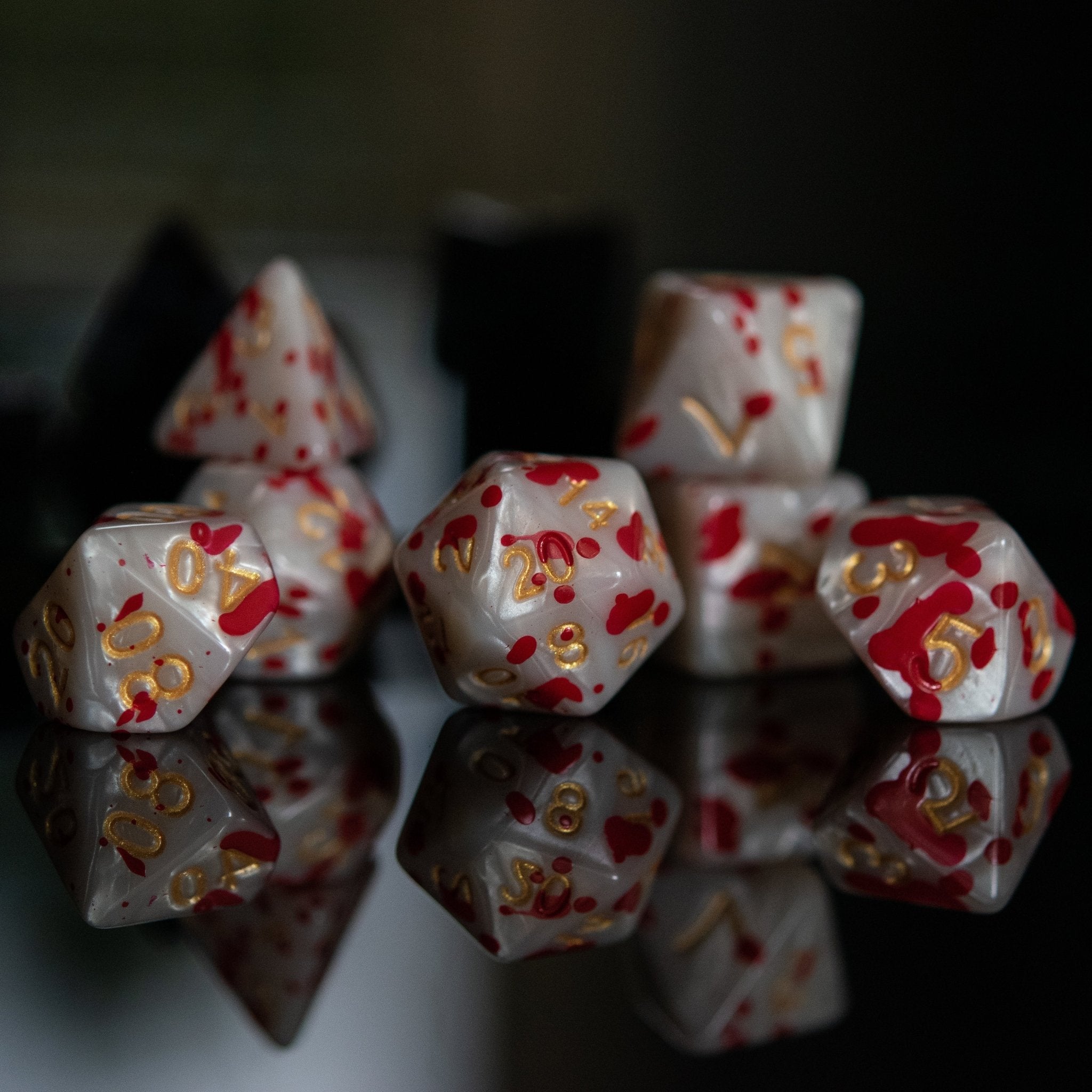 Blood Pearls Acrylic Dice Set - Misty Mountain Gaming - 1