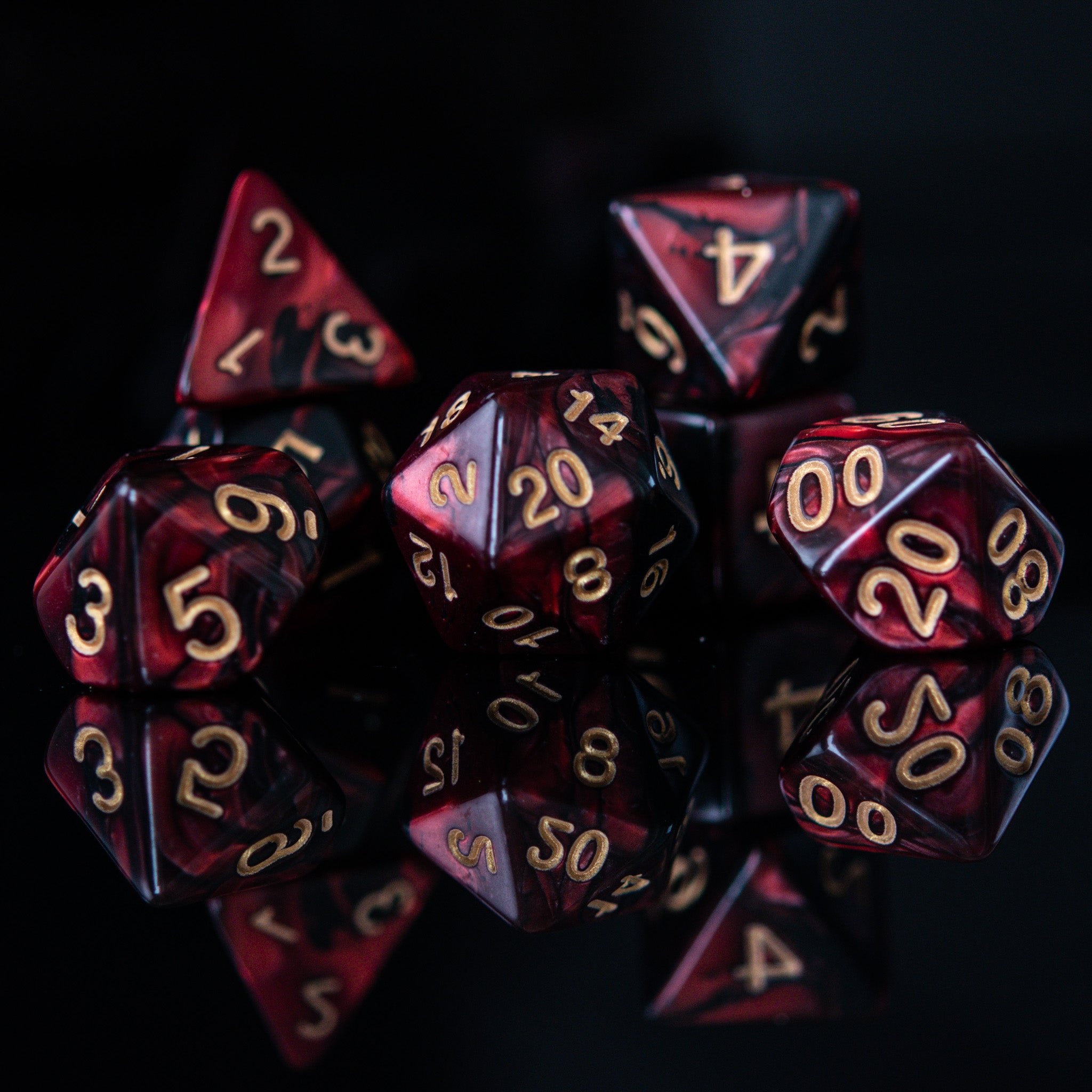 Blood Rose Acrylic Dice Set - Misty Mountain Gaming - 1