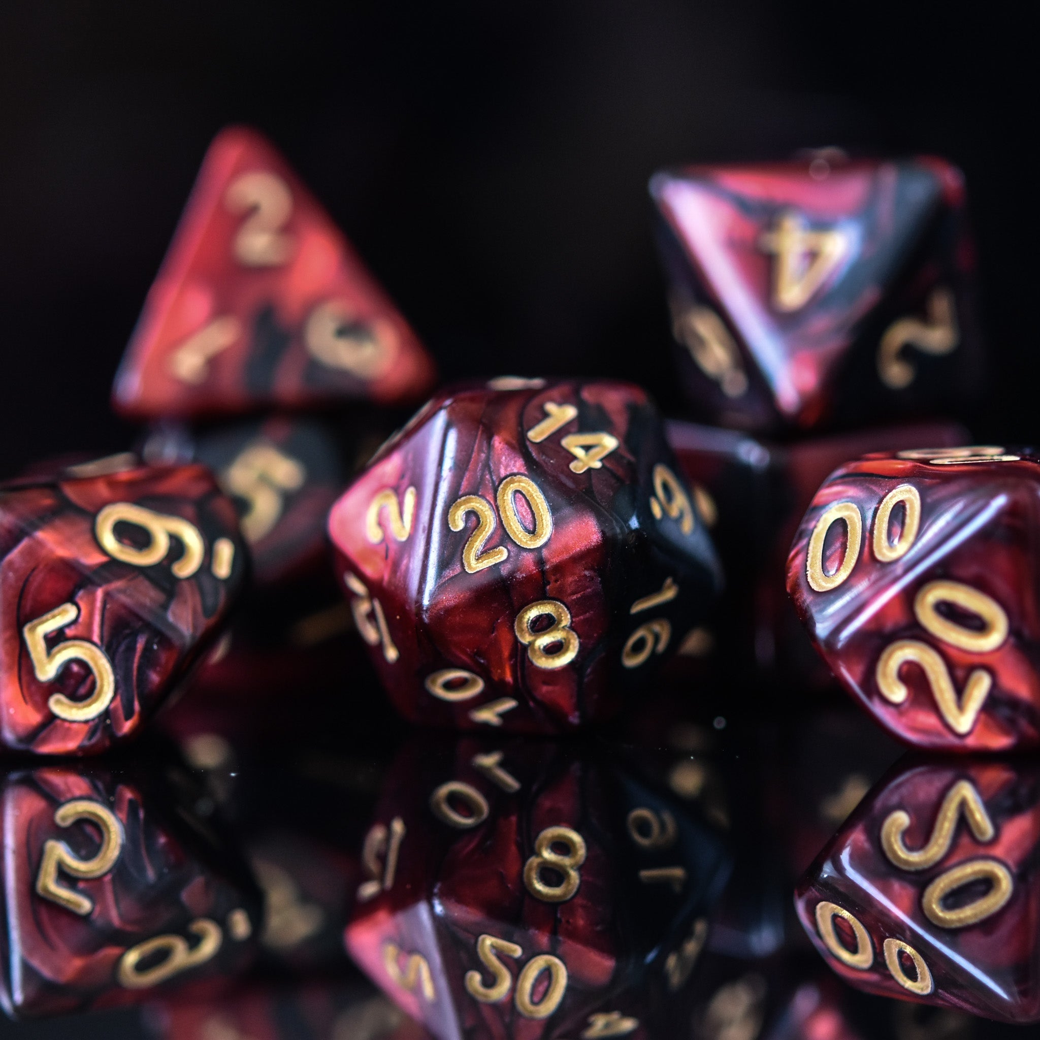 Blood Rose Acrylic Dice Set - Misty Mountain Gaming - 2