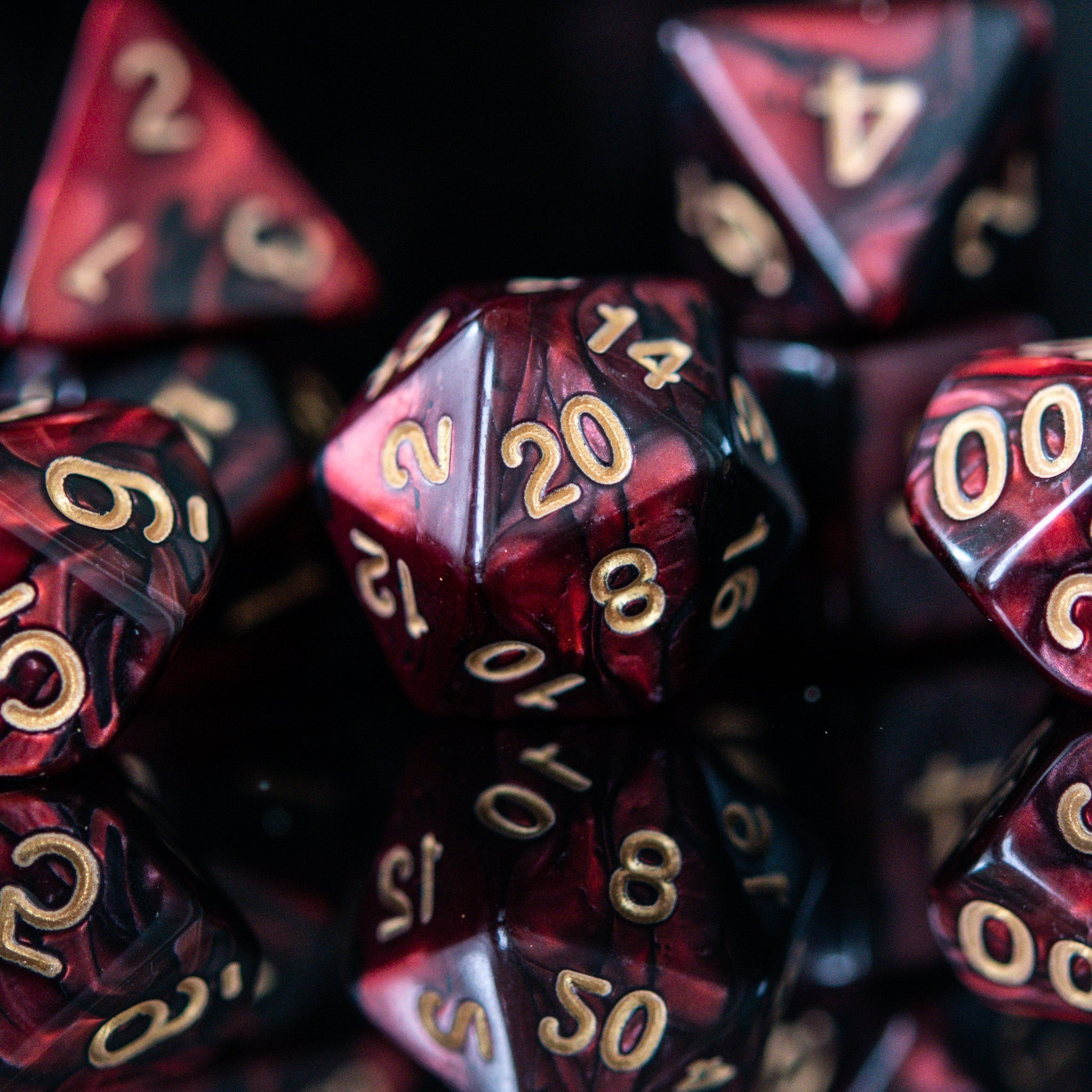 Blood Rose Acrylic Dice Set - Misty Mountain Gaming - 3