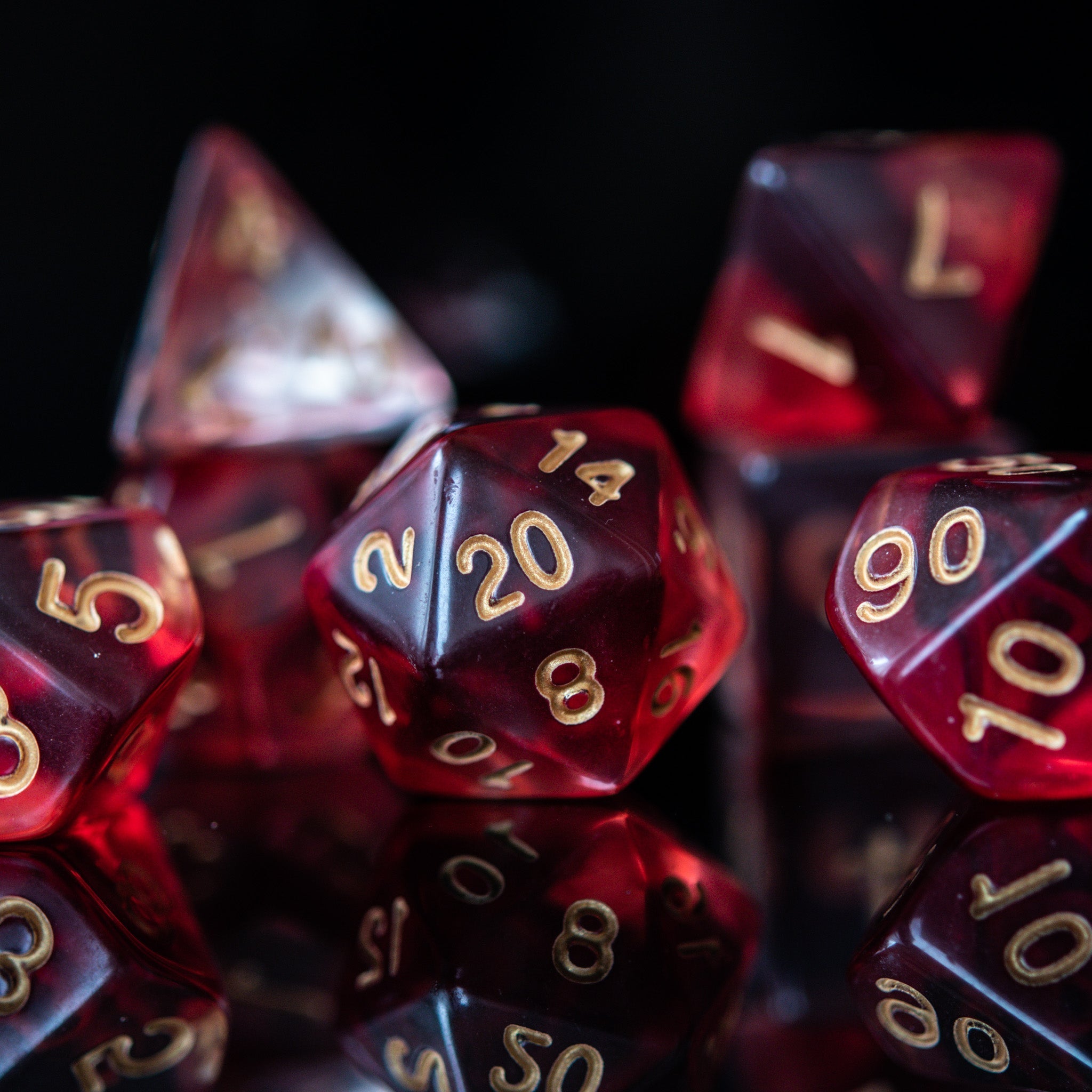 Bloodlust Elixir Acrylic Dice Set - Misty Mountain Gaming - 3