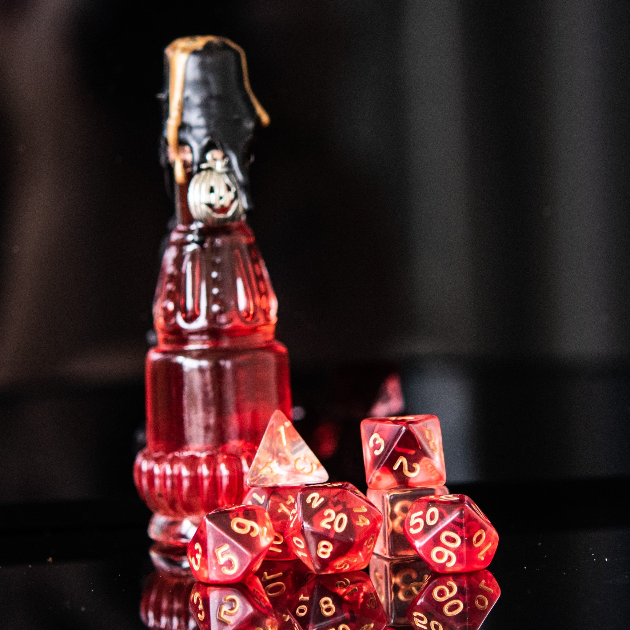 Bloodlust Elixir Acrylic Dice Set - Misty Mountain Gaming - 4