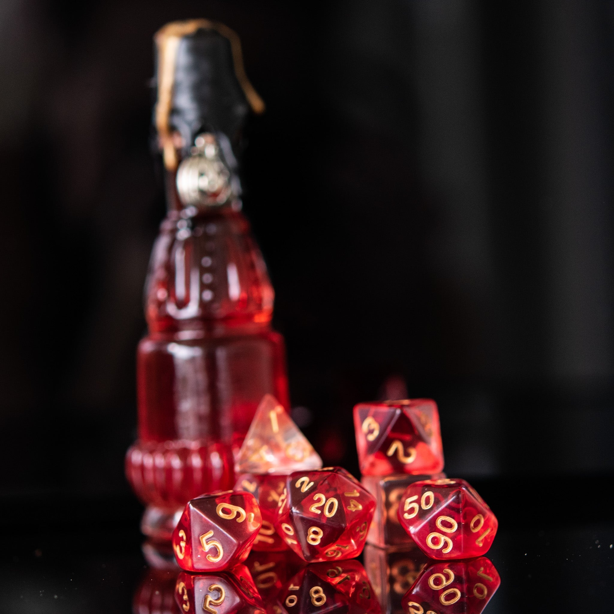 Bloodlust Elixir Acrylic Dice Set - Misty Mountain Gaming - 1