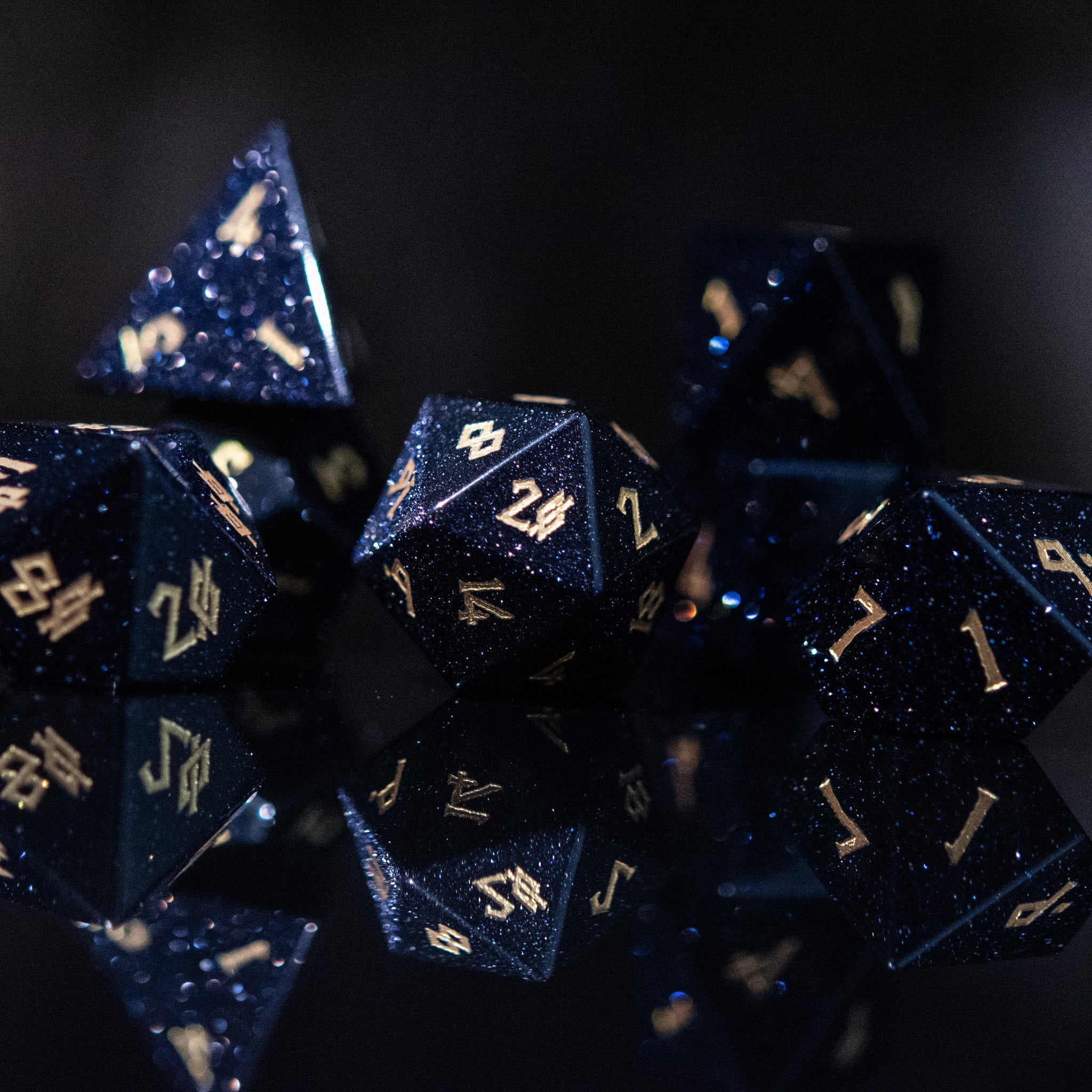 Blue Sandstone Dice Set - Misty Mountain Gaming - 5