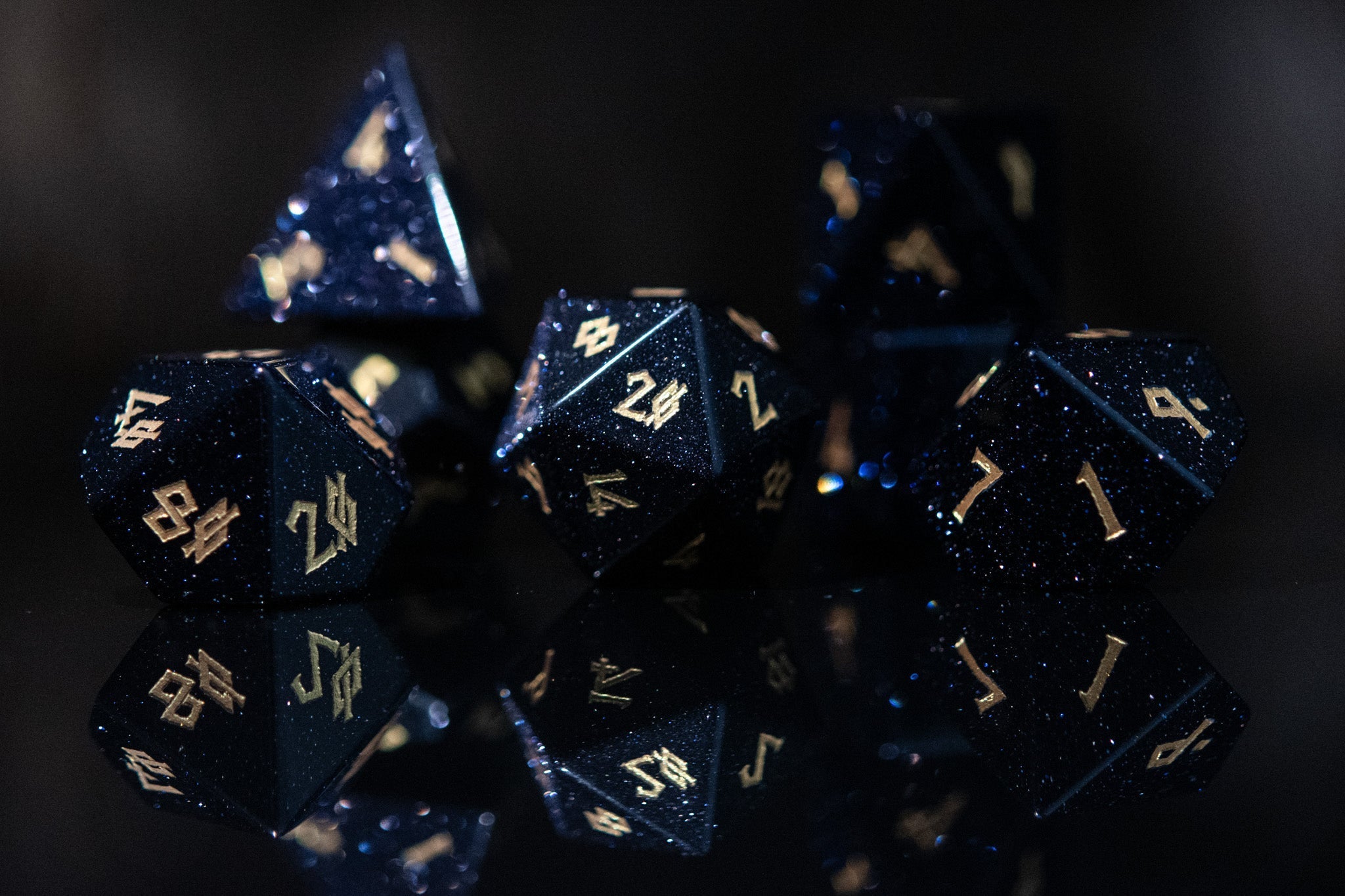 Blue Sandstone Dice Set - Misty Mountain Gaming - 6