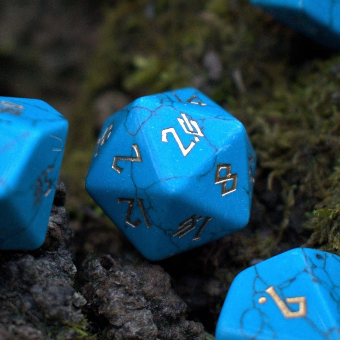 Blue Turquoise Stone Dice Set - Misty Mountain Gaming - 2