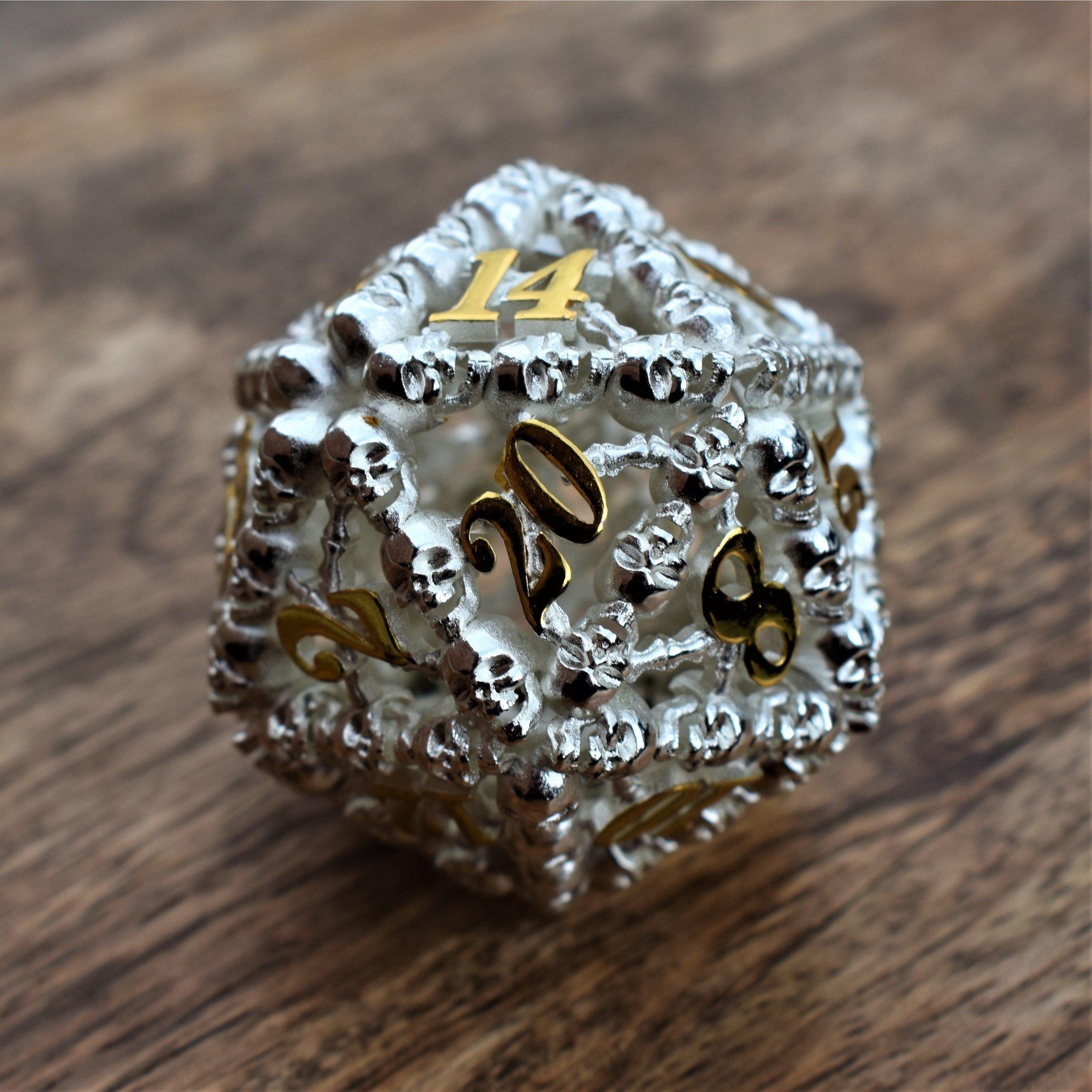 Bone Lord Hollow Metal 50mm D20 - Misty Mountain Gaming - 1