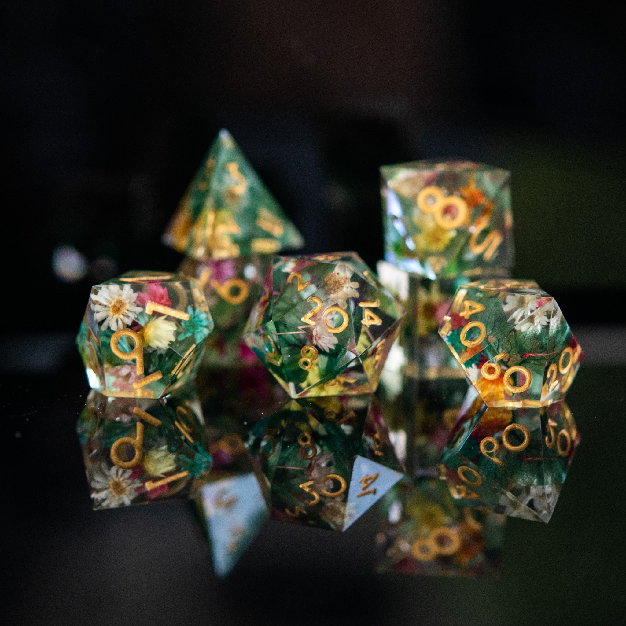 Botanical Gardens Sharp - Edged Resin Dice Set - Misty Mountain Gaming - 1