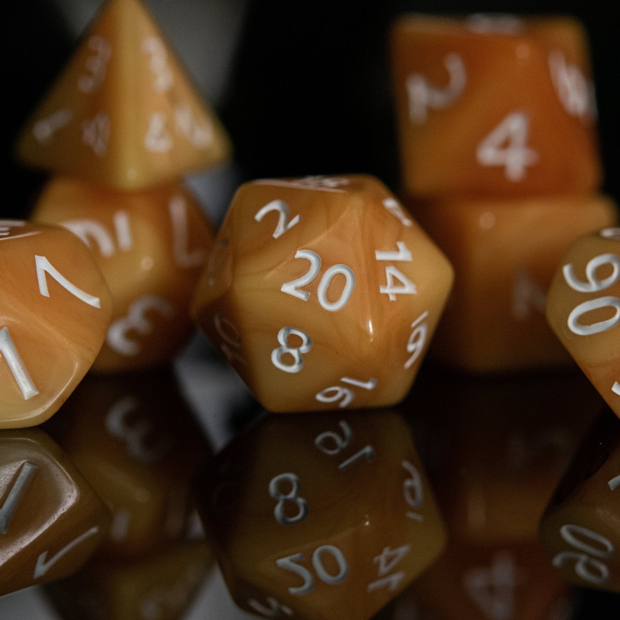 Butterscotch Acrylic Dice Set - Misty Mountain Gaming - 1