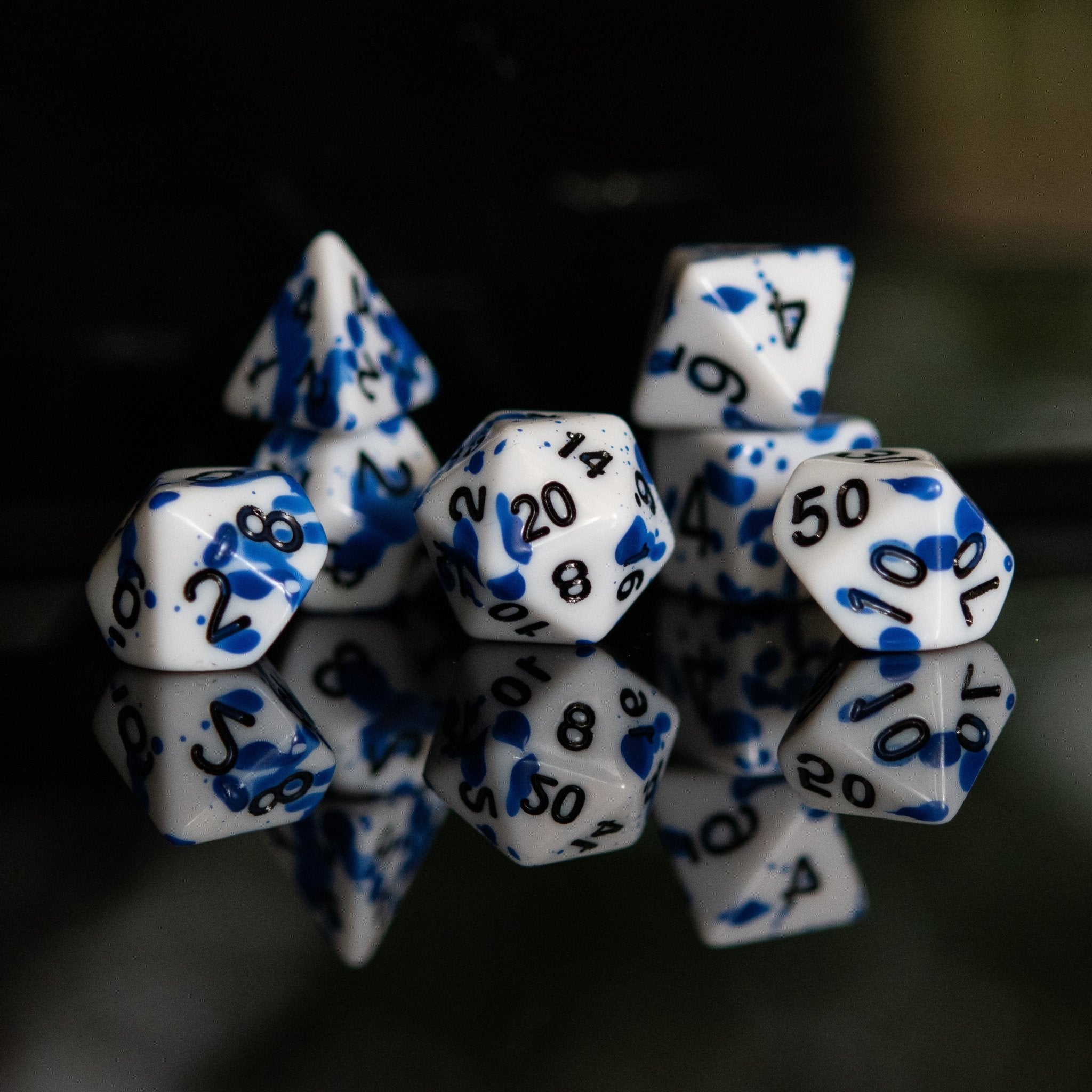 Calligraphy Ink Acrylic Dice Set - Misty Mountain Gaming - 3