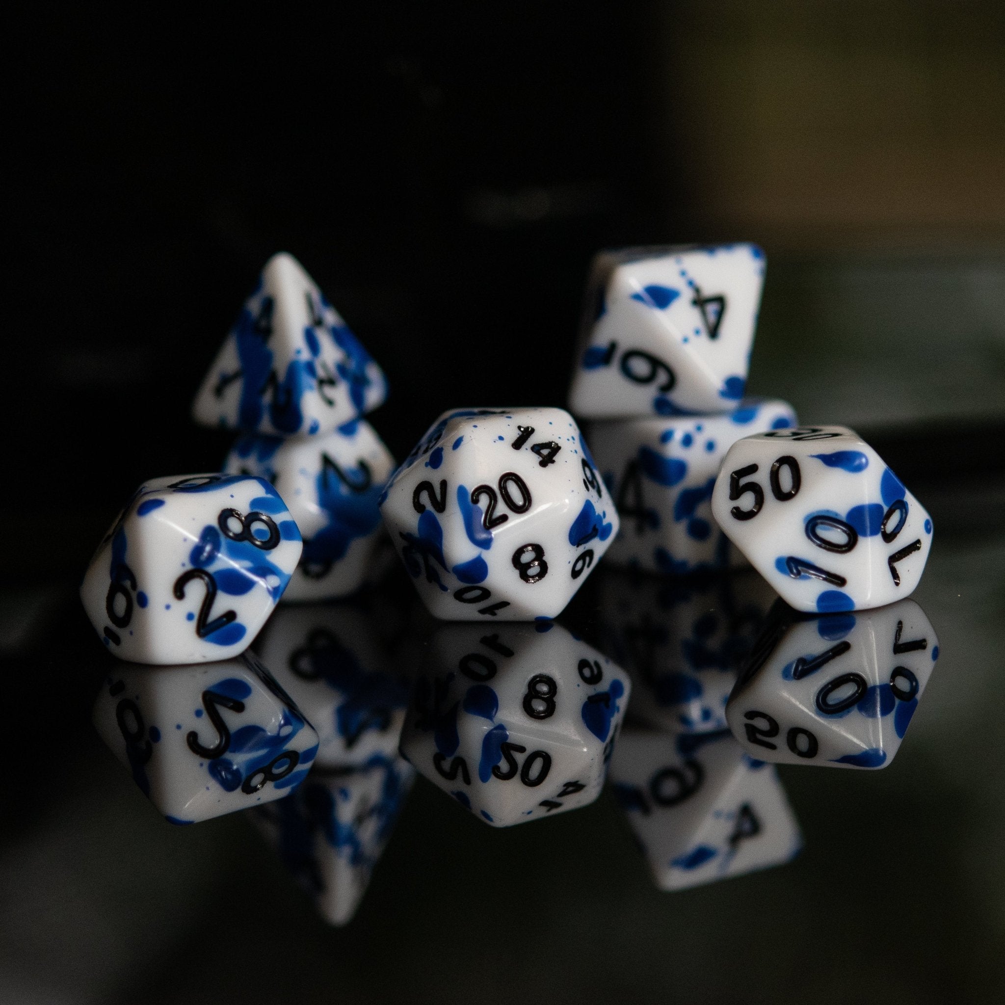 Calligraphy Ink Acrylic Dice Set - Misty Mountain Gaming - 2