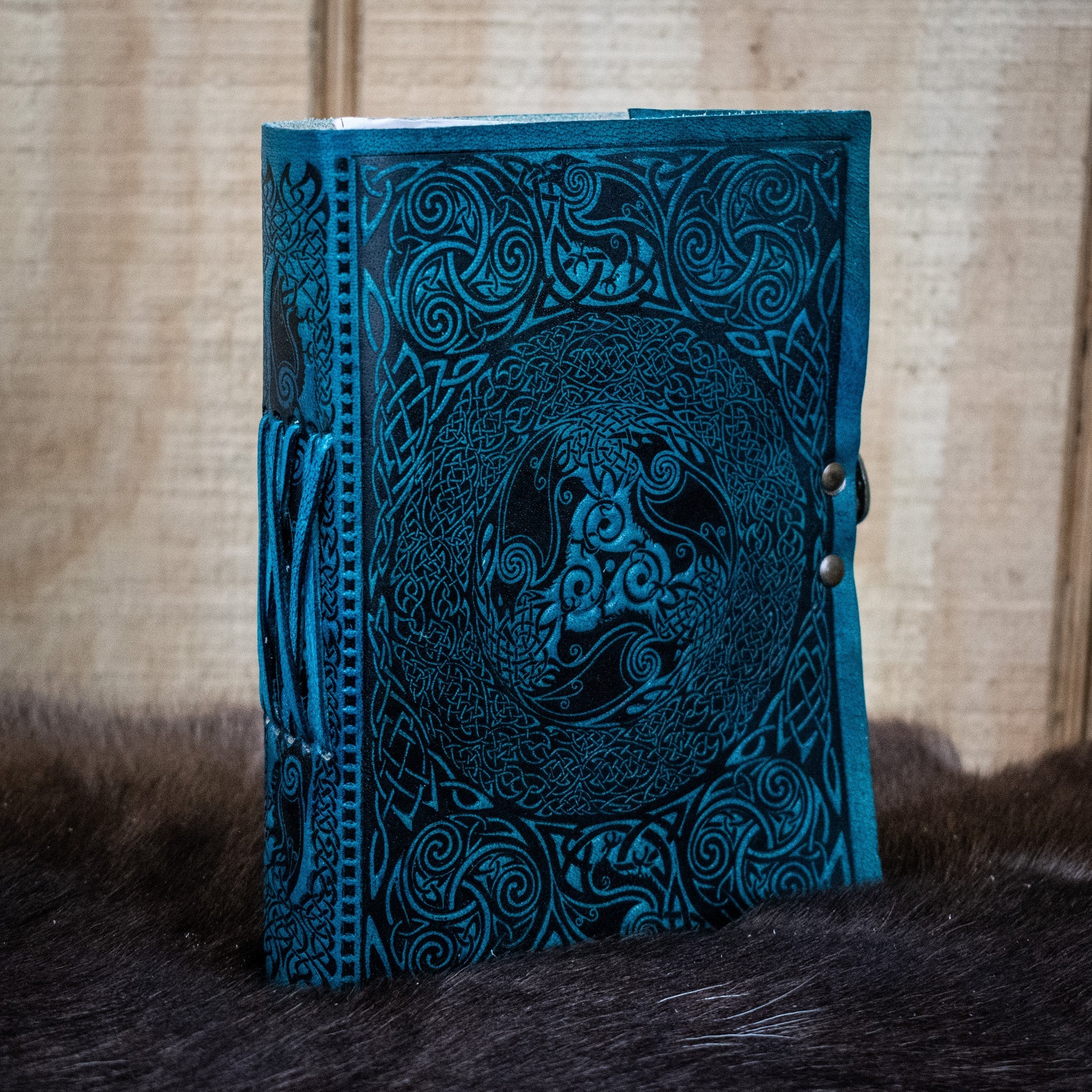 "Celtic Ravens" Leather Journal - Misty Mountain Gaming - 1