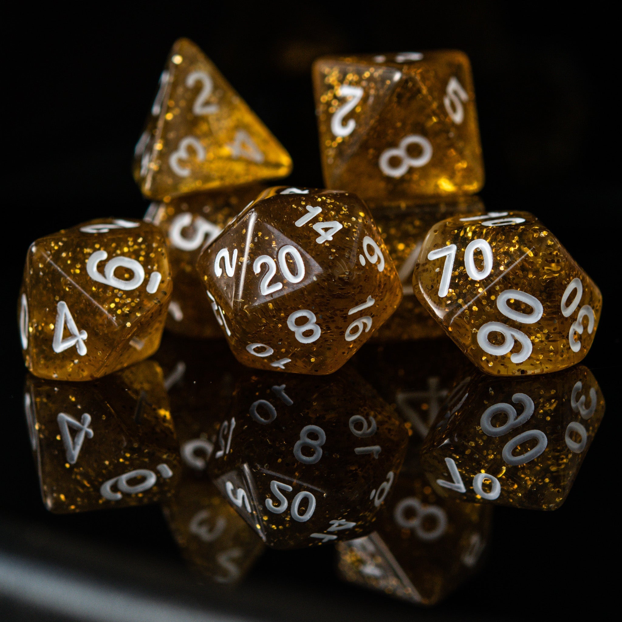 Champagne Acrylic Dice Set - Misty Mountain Gaming - 2