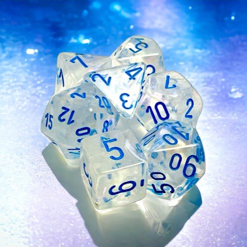 Chessex Borealis® Polyhedral Dice, Icicle™/light blue Luminary™ (7-Die Set) - Chessex - 1