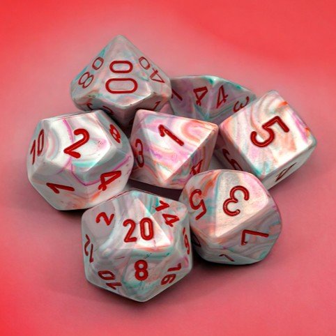 Chessex Festive® Pop Art™/Red 7-Dice Set - Chessex - 1