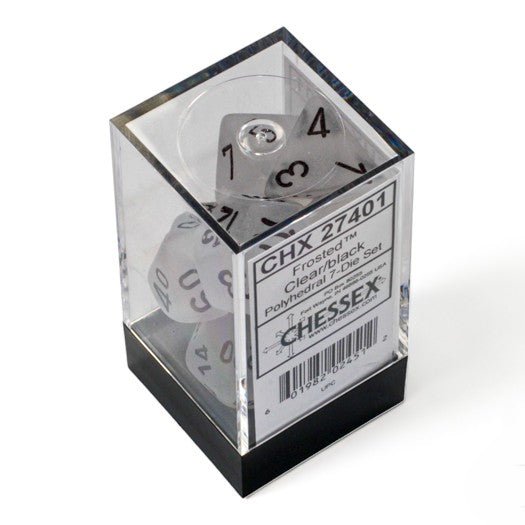 Chessex Frosted® Clear/Black 7-Dice Set - Chessex - 2
