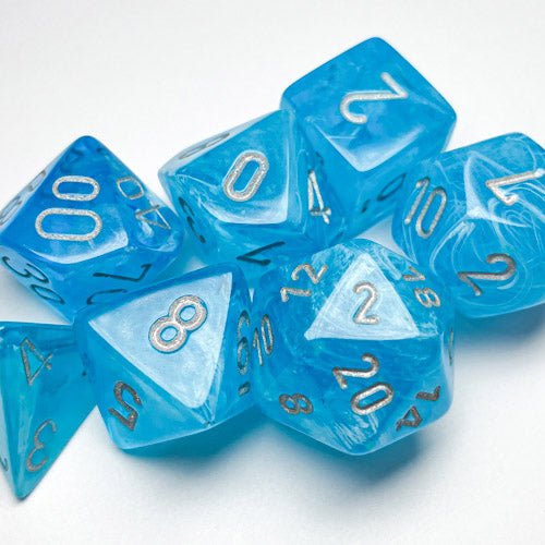 Chessex Luminary® Sky/Silver 7-Dice Set - Chessex - 1