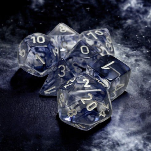 Chessex Nebula® Black/White 7-Dice Set - Chessex - 1