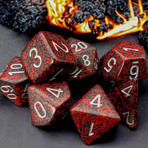 Chessex Speckled® Polyhedral Dice, Silver Volcano™ (7-Die Set) - Chessex - 1