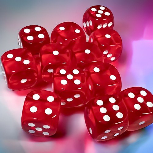 Chessex Translucent 16mm d6 Red/White Dice Block™ (12 dice) - Chessex - 1