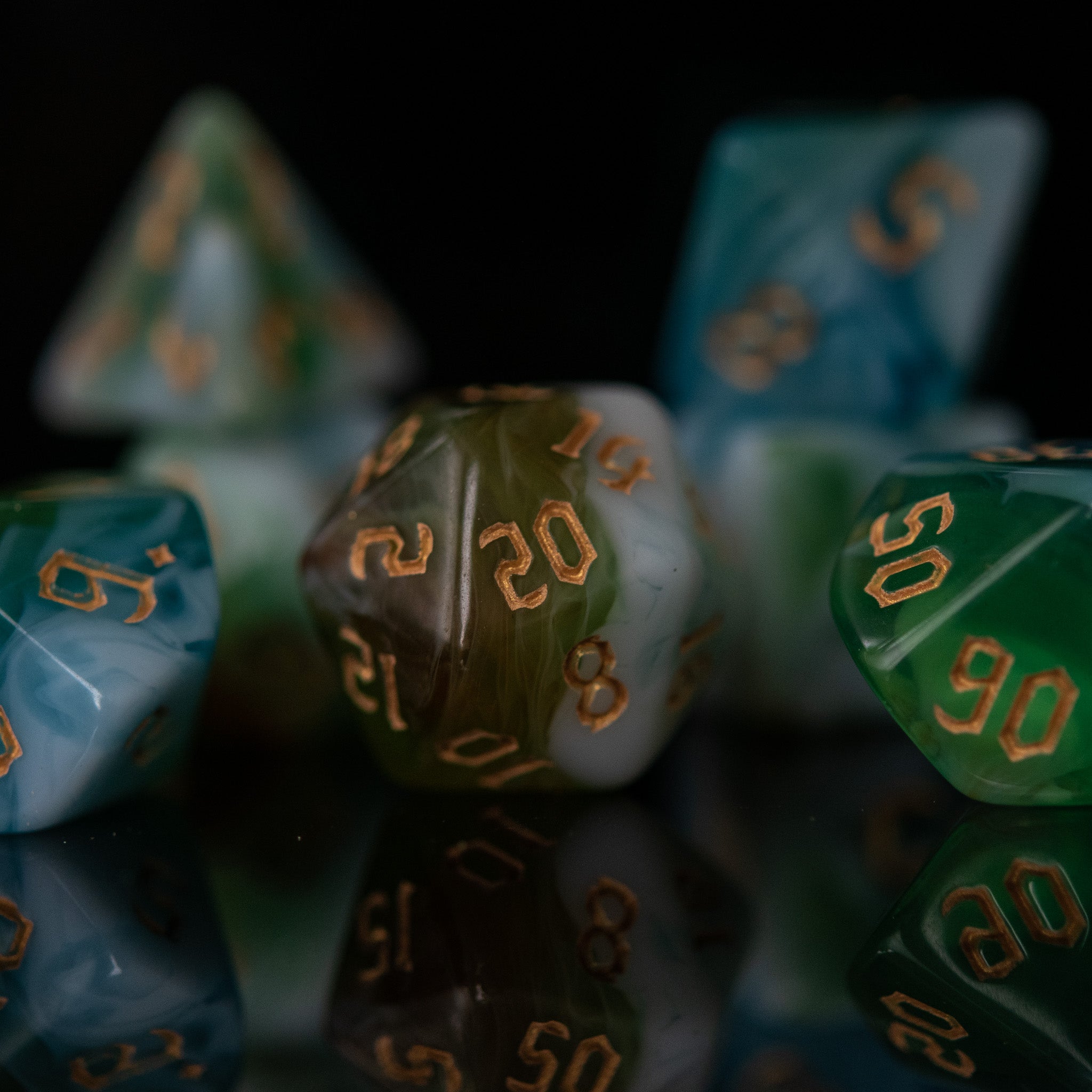 Cleric Class Acrylic Dice Set - Misty Mountain Gaming - 5