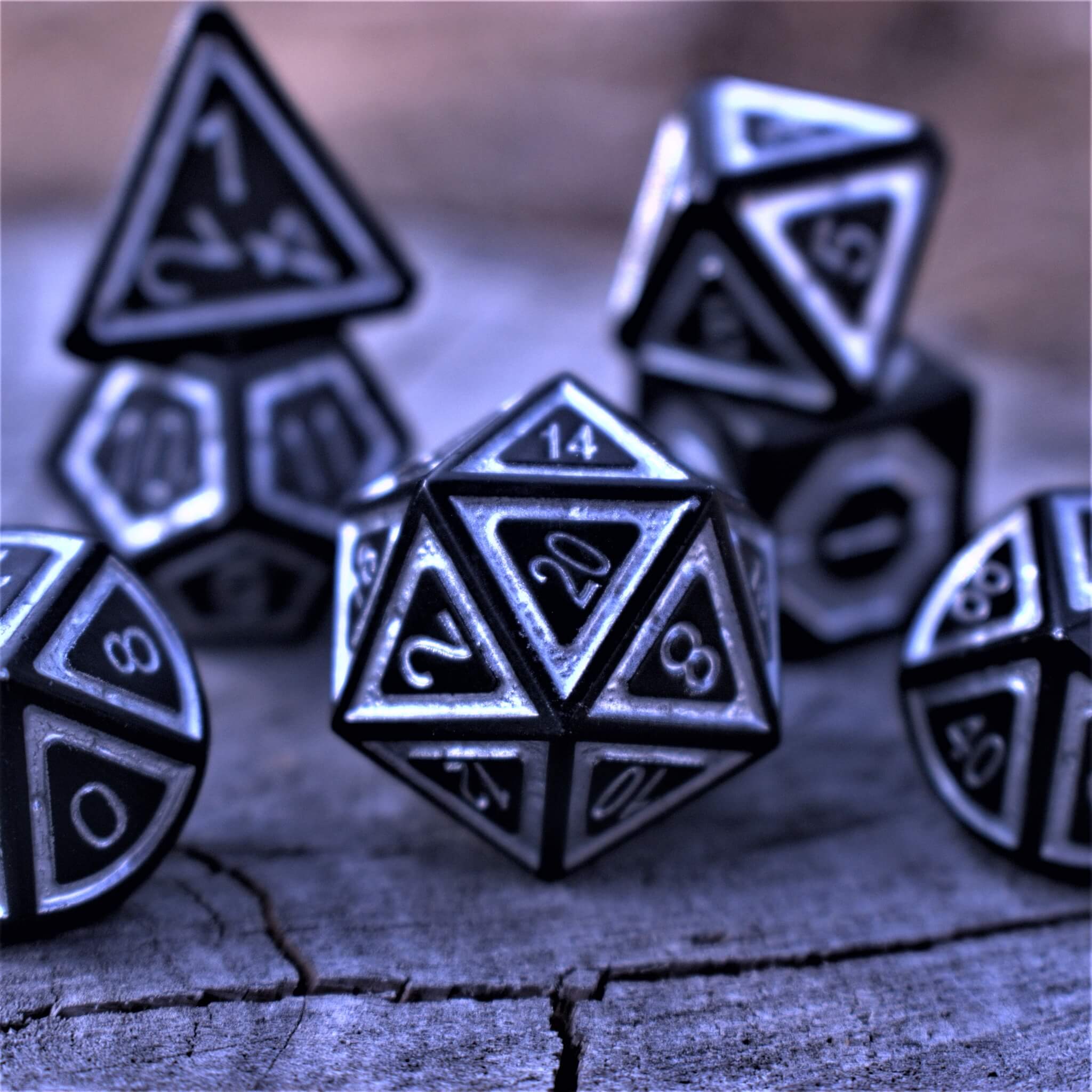 Cleric's Domain Ice And Shadow Metal Dice Set - Misty Mountain Gaming - 2