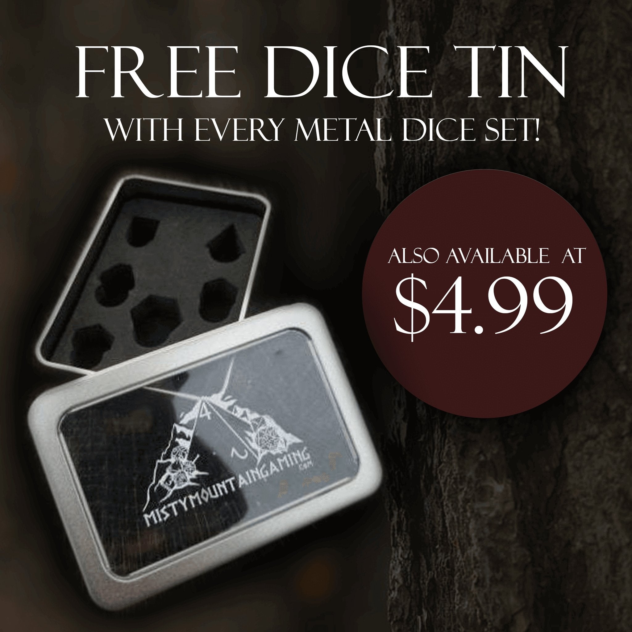 Cleric's Domain Ice And Shadow Metal Dice Set - Misty Mountain Gaming - 4