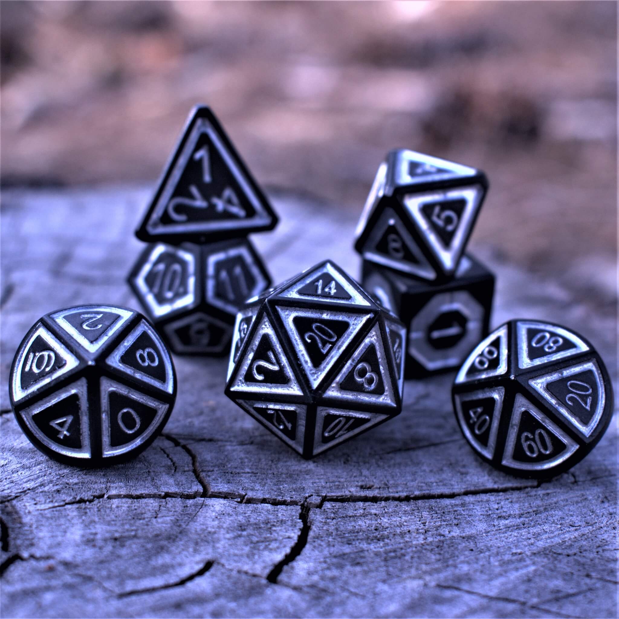 Cleric's Domain Ice And Shadow Metal Dice Set - Misty Mountain Gaming - 1