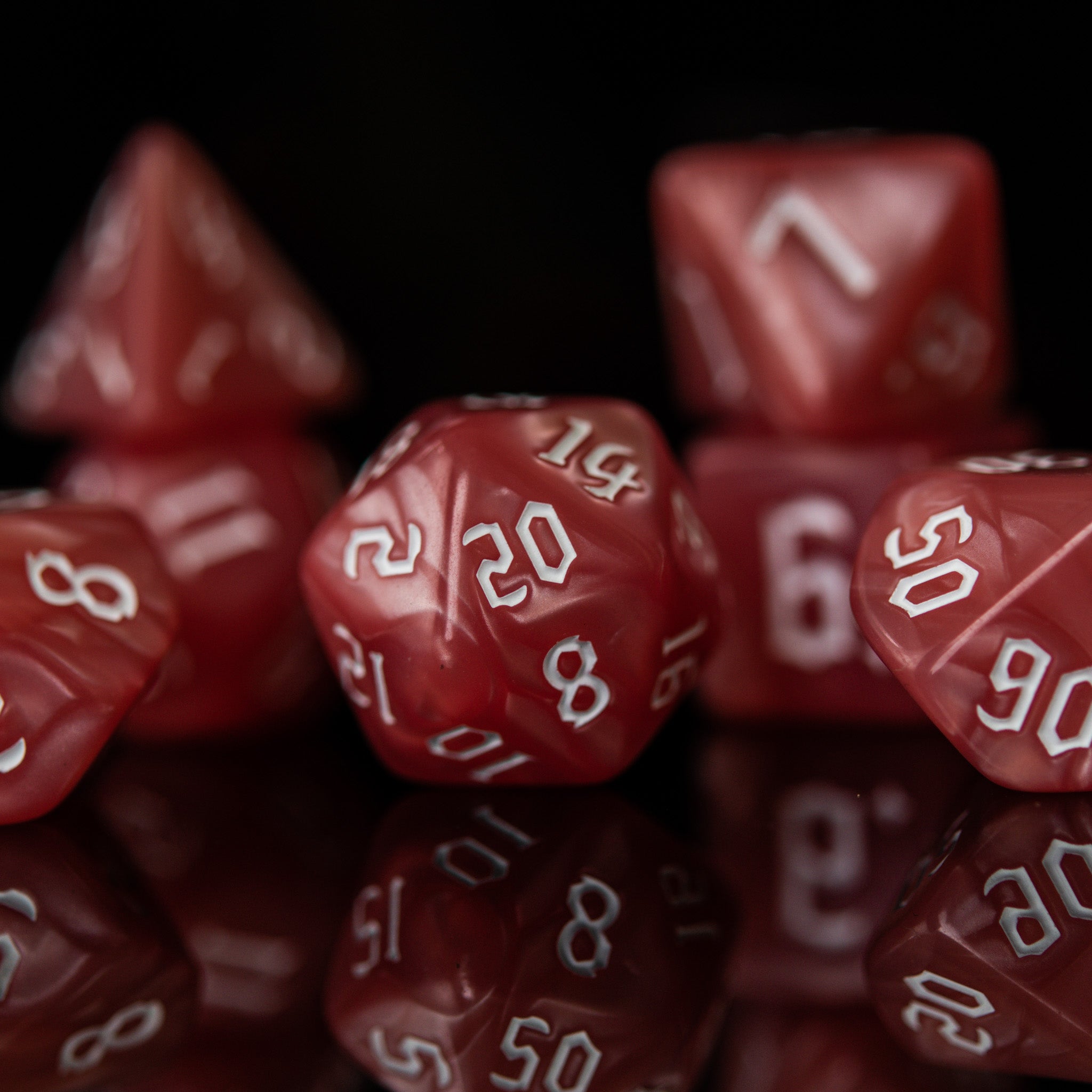 Coral Pearl Acrylic Dice Set - Misty Mountain Gaming - 2