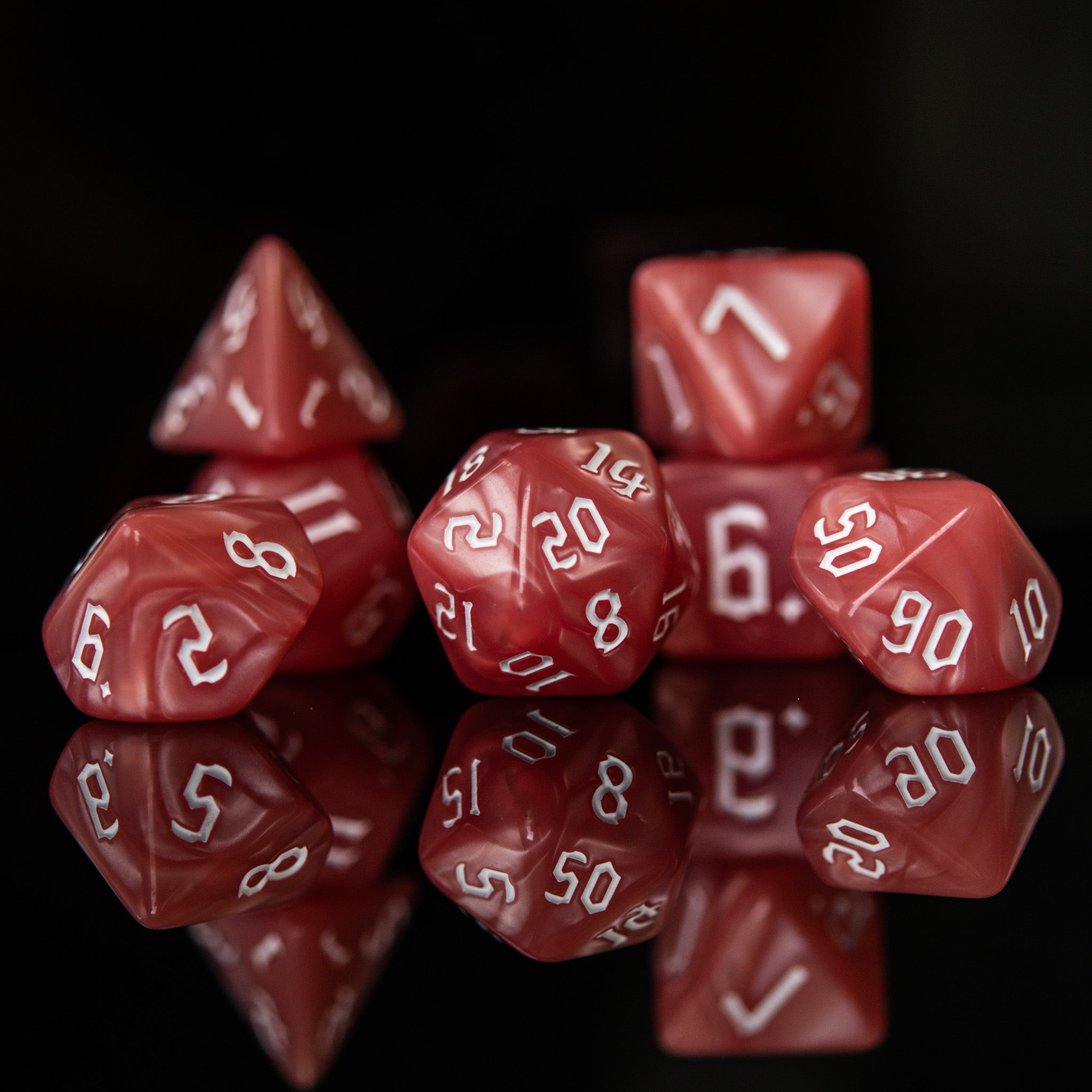 Coral Pearl Acrylic Dice Set - Misty Mountain Gaming - 1